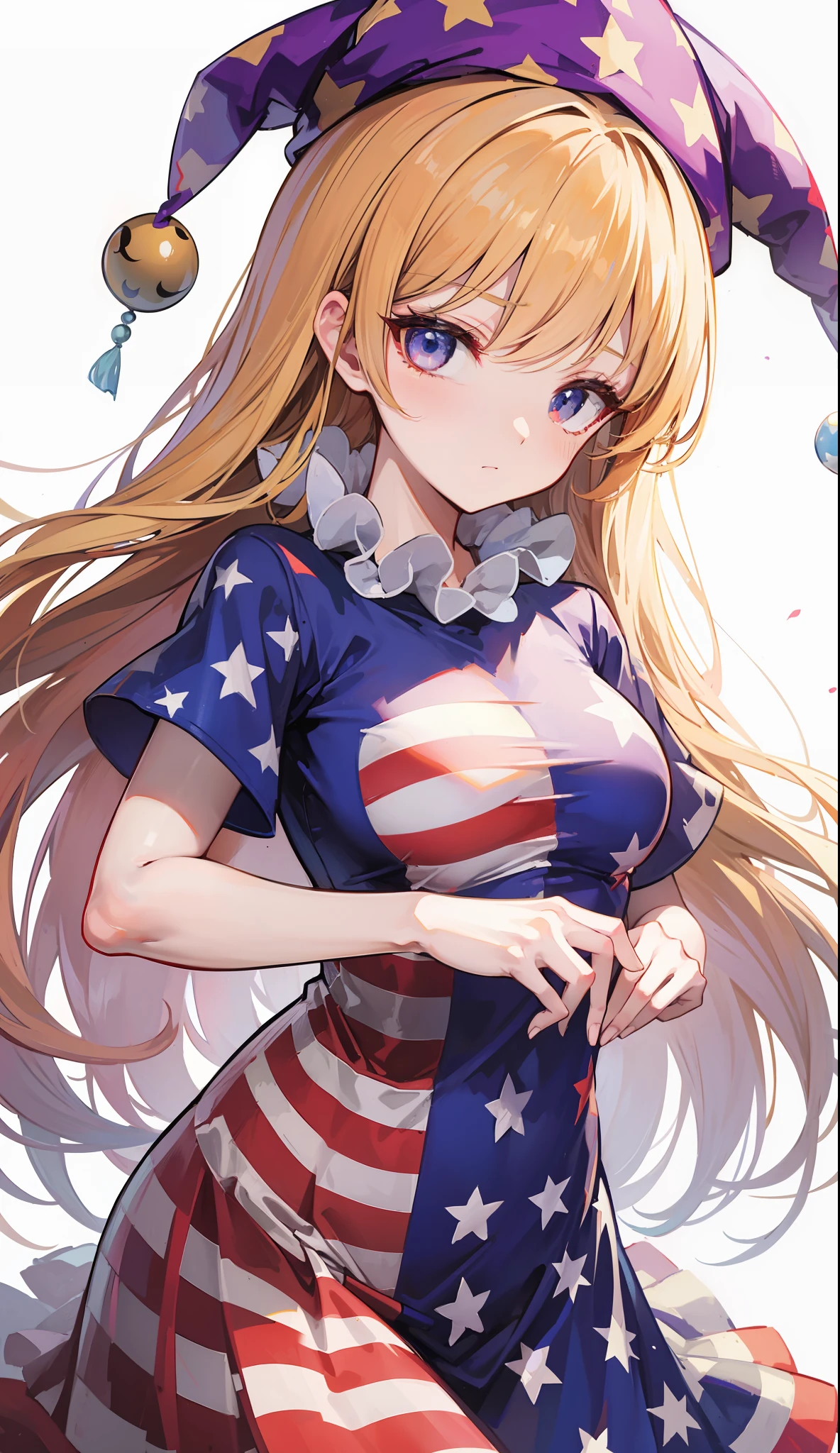 touhou project,Clothes with Flag of the United States pattern，Clownpiece