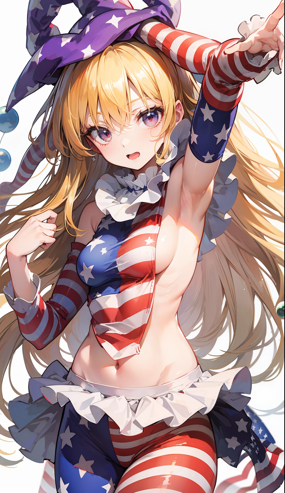 touhou project,Clothes with Flag of the United States pattern，Clownpiece