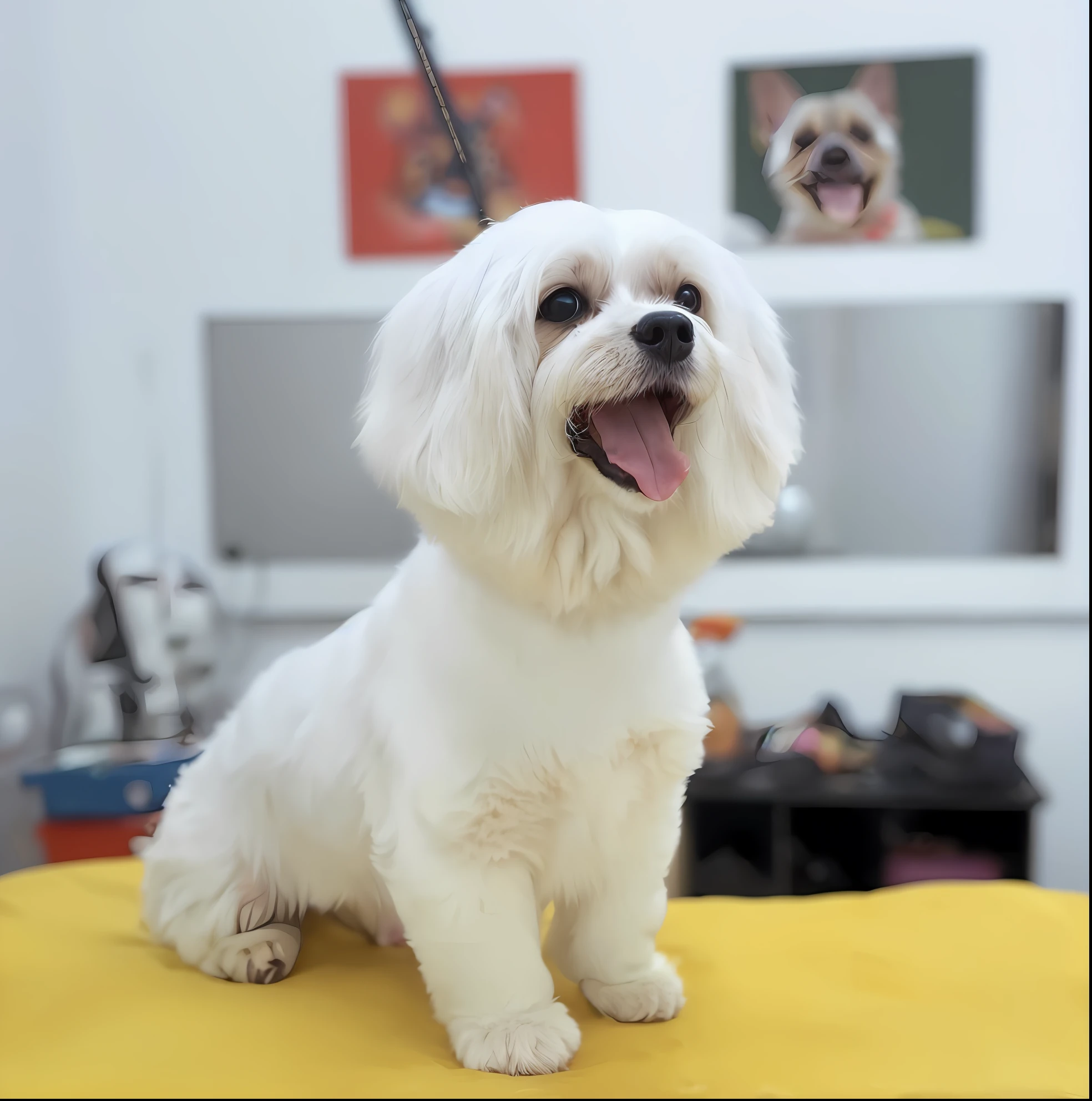 Happy Birthday to a happy furry baby, 4K HD Resolution, High quality image, award winning image, National Geographic picture with grainy background, award winning image, award winning image, hyperrealistic, high resolution, very detailed, award winning image, very detailed, HD Quality