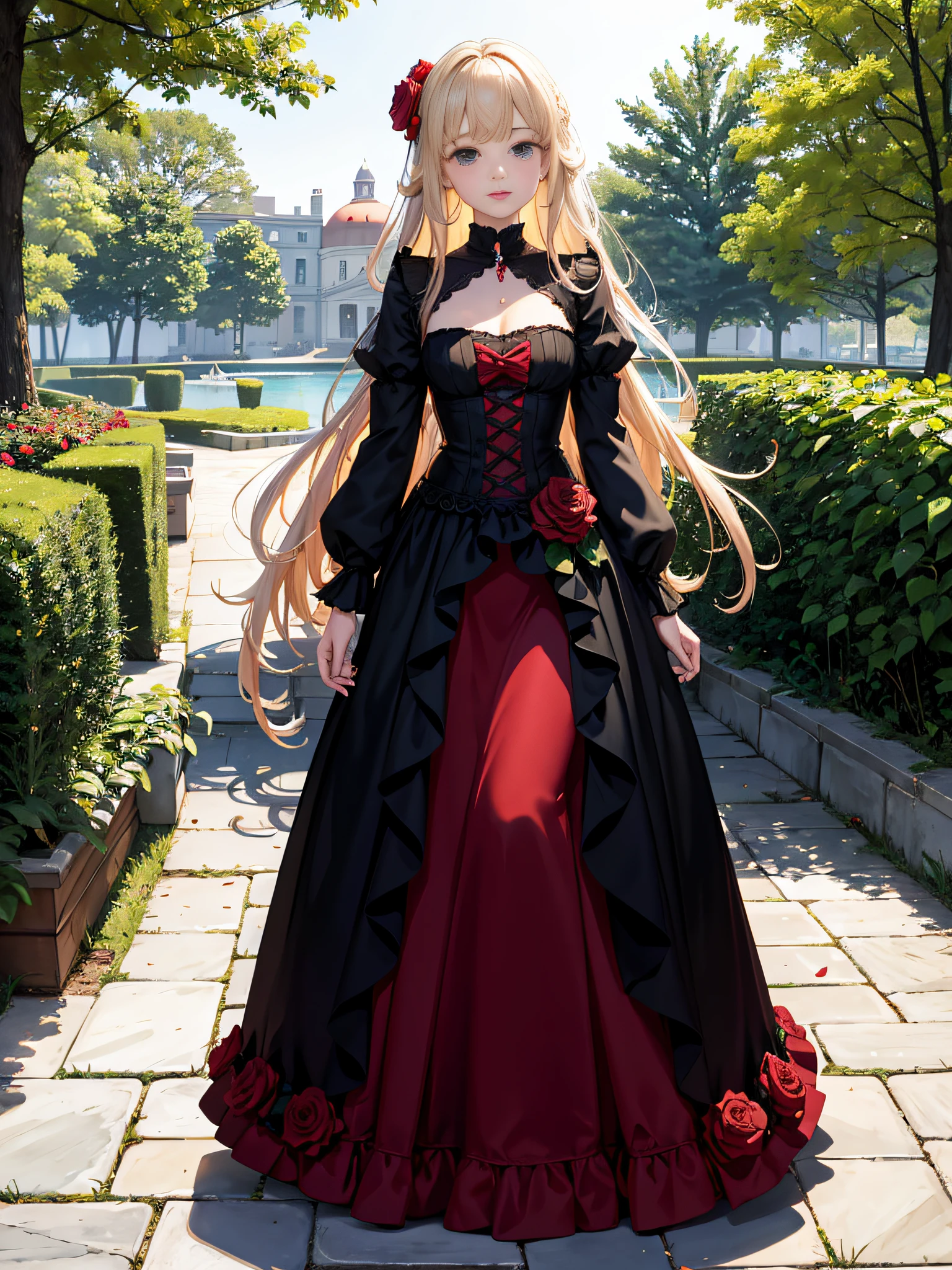 ((masterpiece)), (top-quality), (detaileds),4K resolution. 1 Girl Sharp Focus、a blond,Princess Cut,odd eye,Older sister,diet,long,Red Rosa,tiarra,Black Dress,curlyhair,small tit,small tits,Cool,Rose Dress,embroideries,oriental,A sexy,Sareme,garden,Sunnyday,blue-sky,Confetti、small nose,narrow nose and small nose,,,,,,,,,,,,,,,,,,,,,,,,High small nose,small nostrils,see -through,Full body like,oblique,1girl in,Golden hair color,Light hair color,Beige hair color,Rosa,Red Rose,Rosa,Red Rose,Rose Dress,weddingdress,Arm Cover,Adults,adult lady,veils,Kamimei,Red Rose,Rosa,Rosa,Rosa,Rosa,Rosa,Red Rose,Big sister,adult lady,adult lady,adult lady,,adult lady,adult lady,Adult Women Mermaid Dresses,Mermaid Dresses,corsets,corsets,corsets,corsets