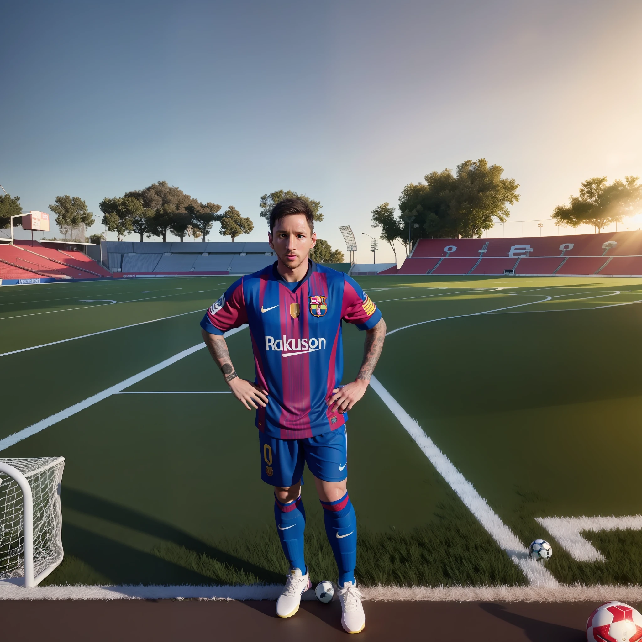 Masterpiece, Messi at big stadium, Pixar style, 3D, football field --auto --s2