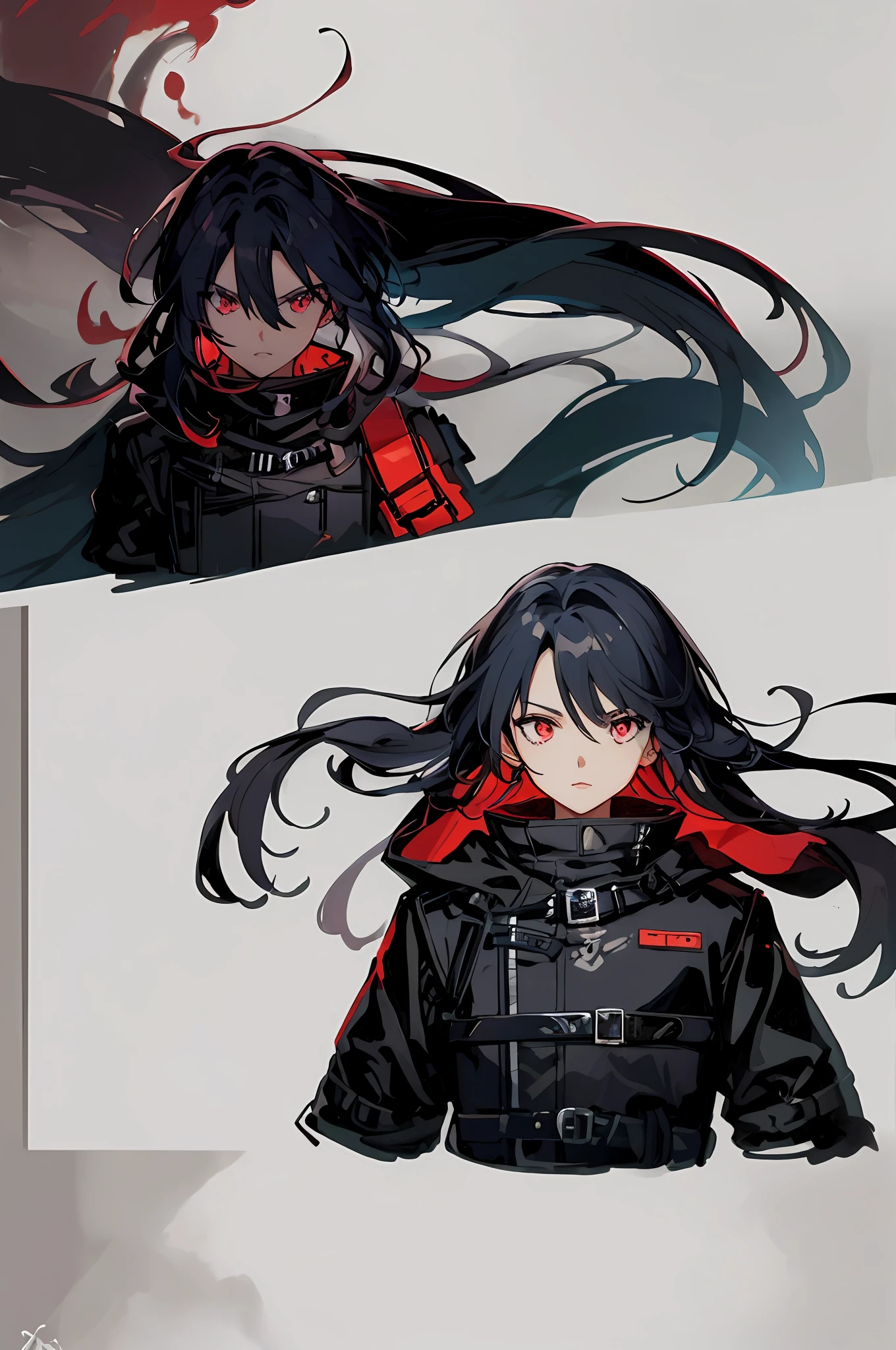 Anime character with long blue hair and red cape, detailed anime character art, From Arknights, Anime style artwork, Badass anime 8 K, Anime art style, Anime character art, clean and meticulous anime art, Detailed anime artwork, High Quality Anime Art Style, style of anime4 K, anime style art, Epic anime style, anime art style, anime moe art style