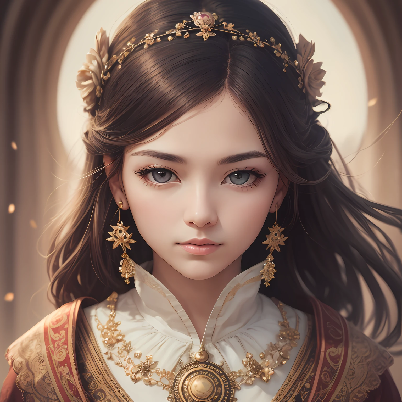 Wise and calm woman，Clear the world，Clear background，Clean design，The eyes are soft and determined --auto --s2