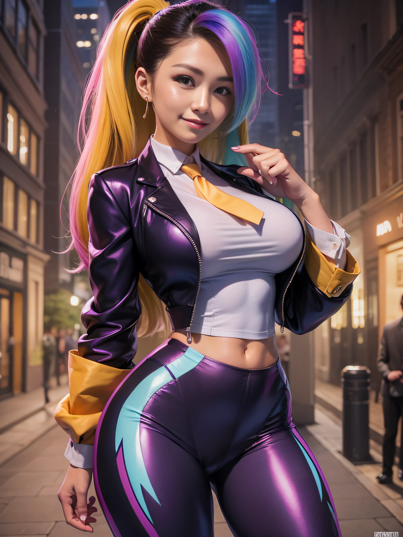 Five-fingered、Business suits、Fitness Model、neck tie、a smile、clothes shiny、full-body view、