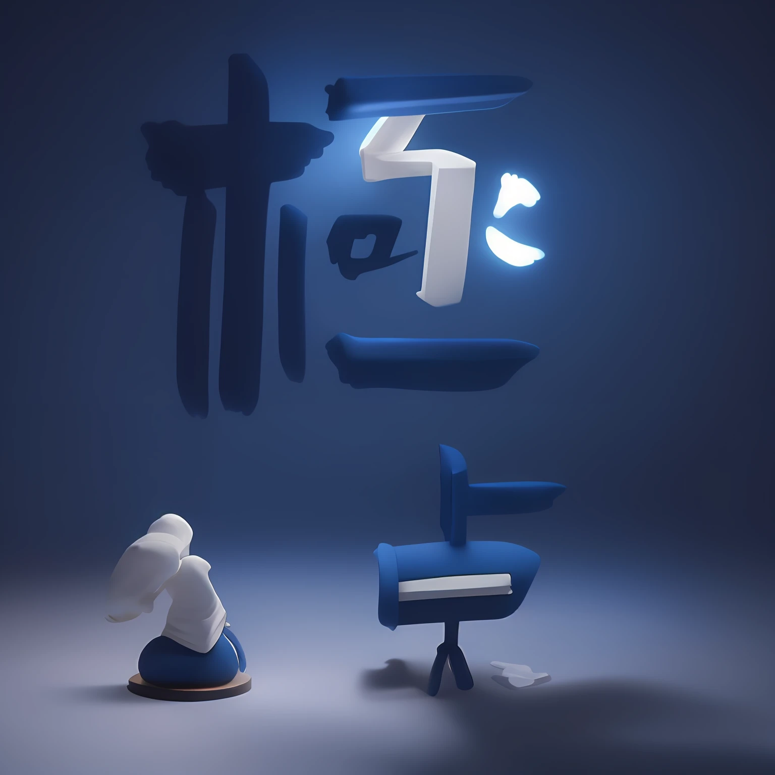 (Brick wide-angle masterpiece)+(high high quality)+(Meticulous movie night scene:1.2)+(Dark blue background)+(White foreground)