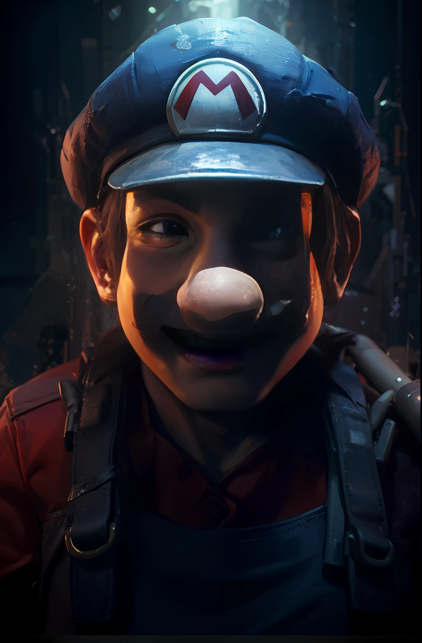 there is a man with a hat and a mustache wearing a hat, mario as a world war i soldier, super mario portrait, mario, portrait of mario, portrait of super mario, super detailed render, inspired by Mario Dubsky, inspired by Mario Cooper, inspired by Mario Comensoli, mario as a soldier, chris pratt as mario, video game cinematic