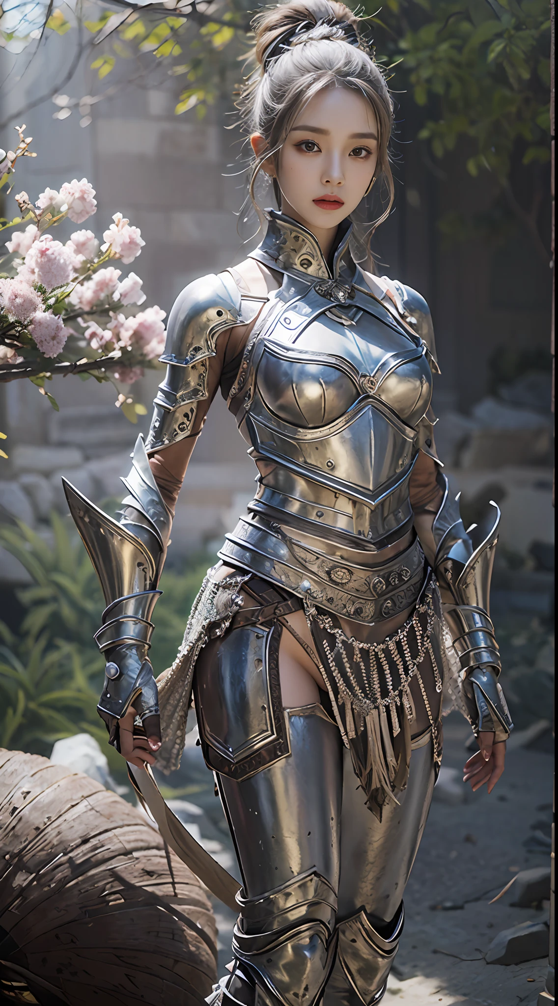 （8K，Best picture quality：1.2），（tmasterpiece：1.37），（photore，realisticlying：1.37），（超高分辨率）， [Chinese|Russian|Japanese|Korean]，A half body，Walking posture，Female paladins dressed in full body，（Light silver armor：1.2），（Ornately decorated armor），（insanely details，blooms：1.5），（Beautiful body，Sally Mann，concept-art，4K），（simulating：1.2），（High- sharpness），（detailedpupils：1.1），detailed faces and eyes， tmasterpiece， best qualtiy， （Highly detailed photo：1.1）， Sharp， （perfect bodies：1.1）， realisticlying， Real Shadow， 3D， （a temple background：1.2），
