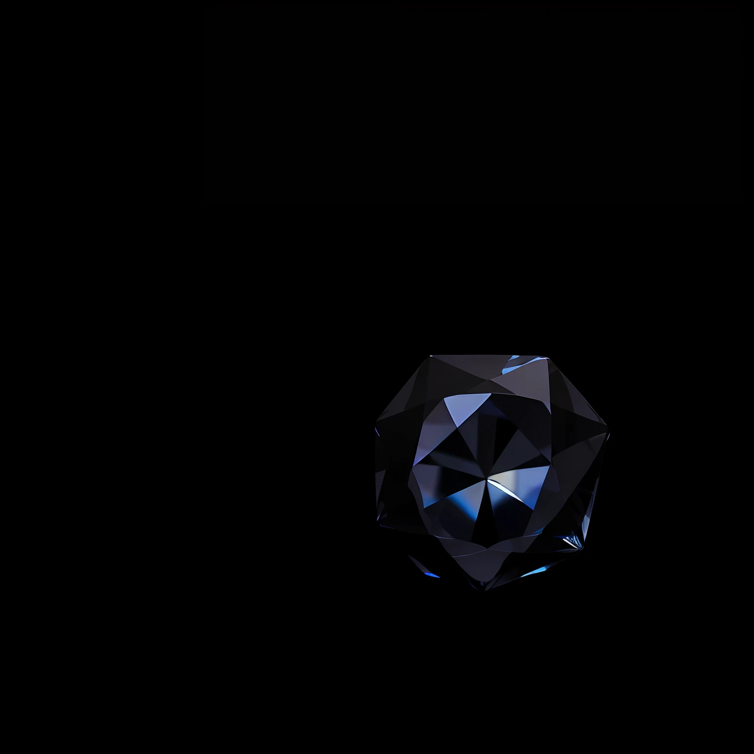 Diamond on a black background in facets, reflecting the painted city