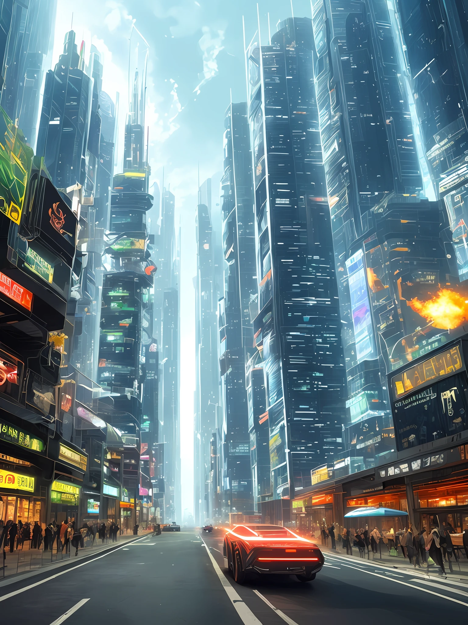 “A futuristic world with ultra-technologic elements and over-developed citizens living 1000 years from now”.