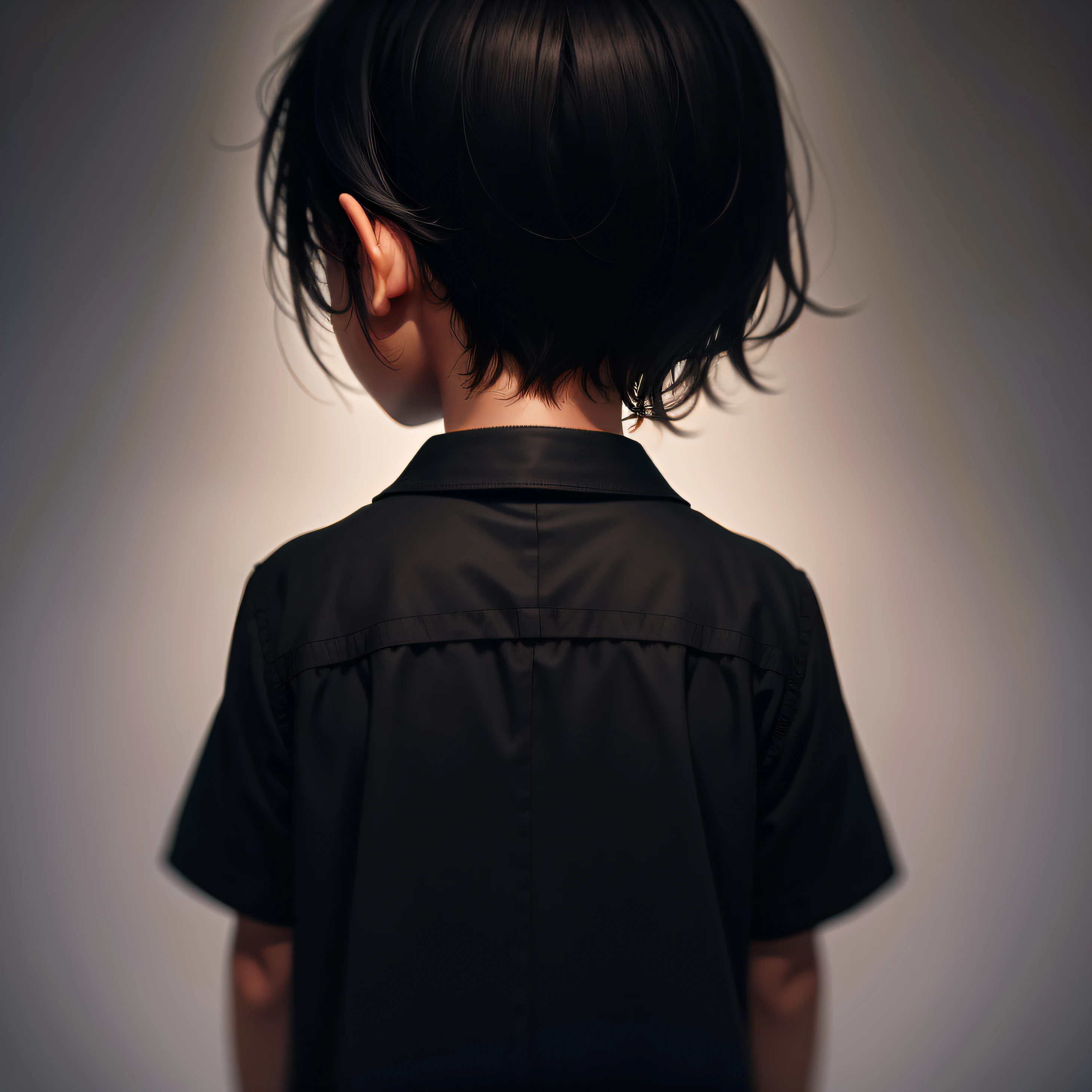 Child black back dark background man