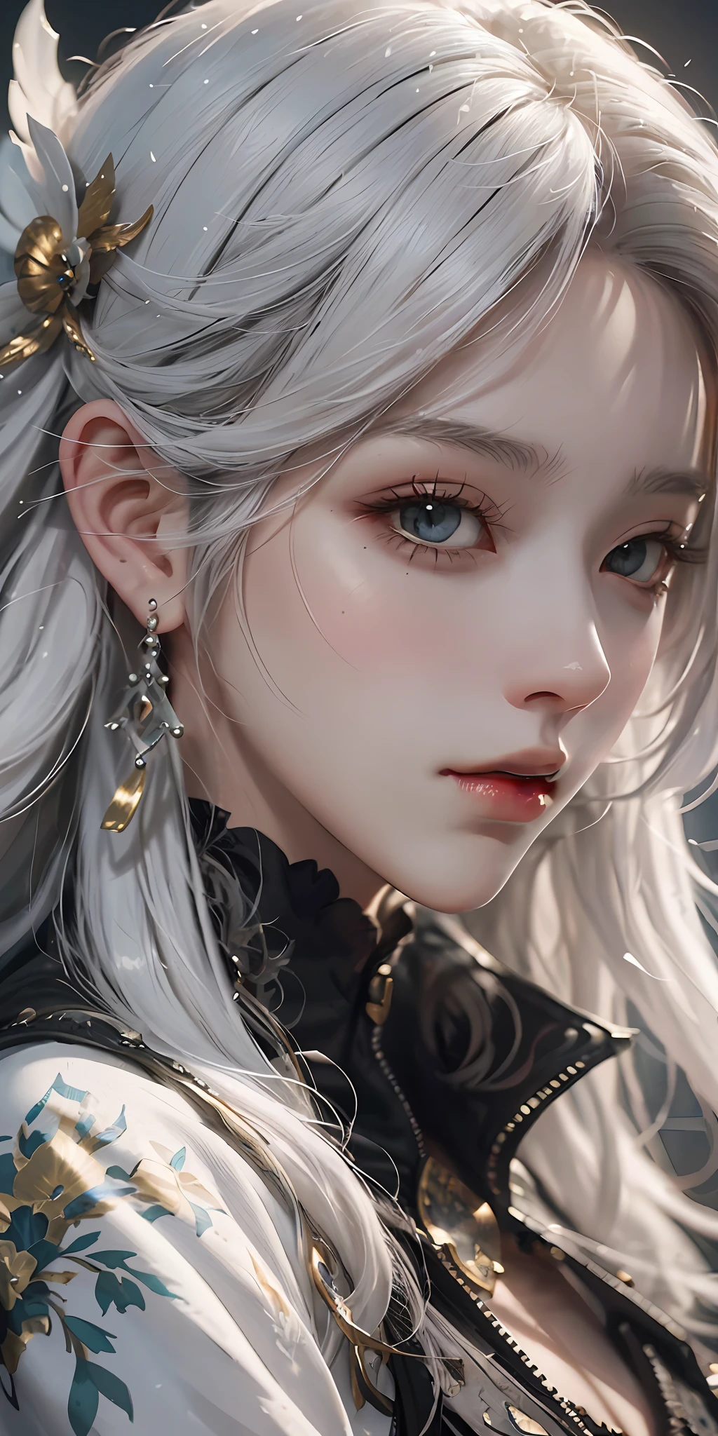 a close up of a woman with white hair and a white mask, beautiful character painting, guweiz, artwork in the style of guweiz, white haired deity, by Yang J, epic exquisite character art, stunning character art, by Fan Qi, by Wuzhun Shifan, guweiz on pixiv artstation