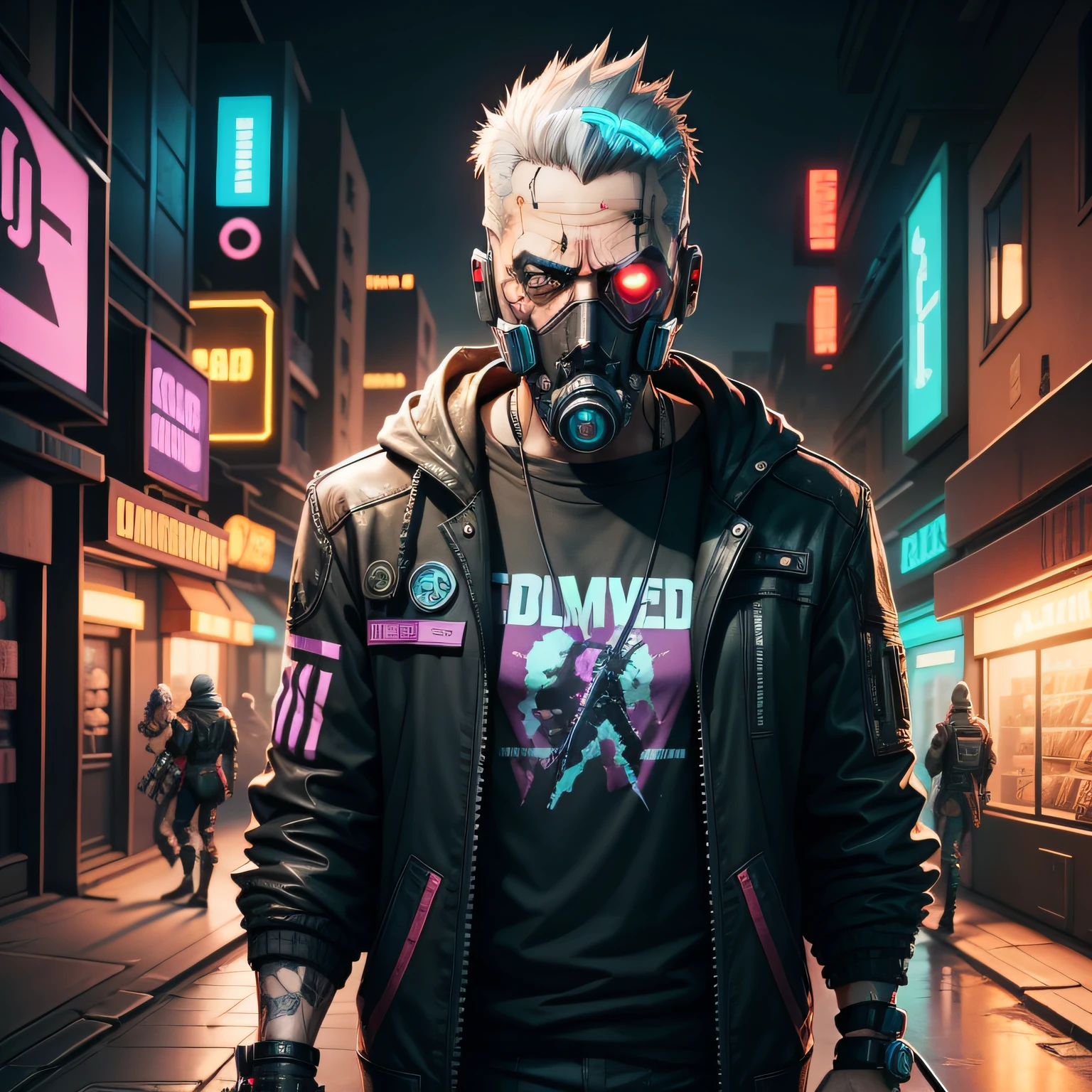 old grandfather cyberpunk borderlands style