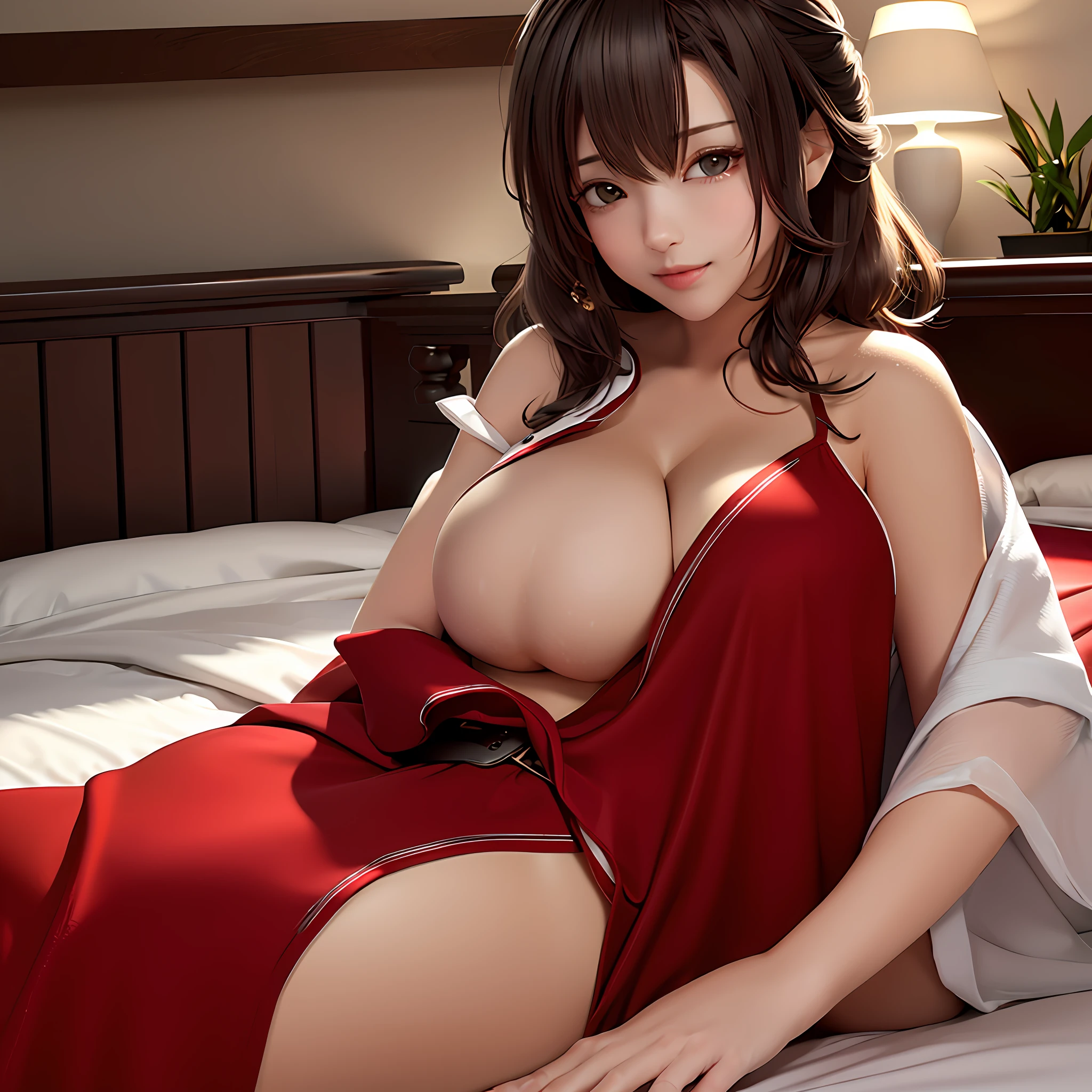 Red bed soft and romantic