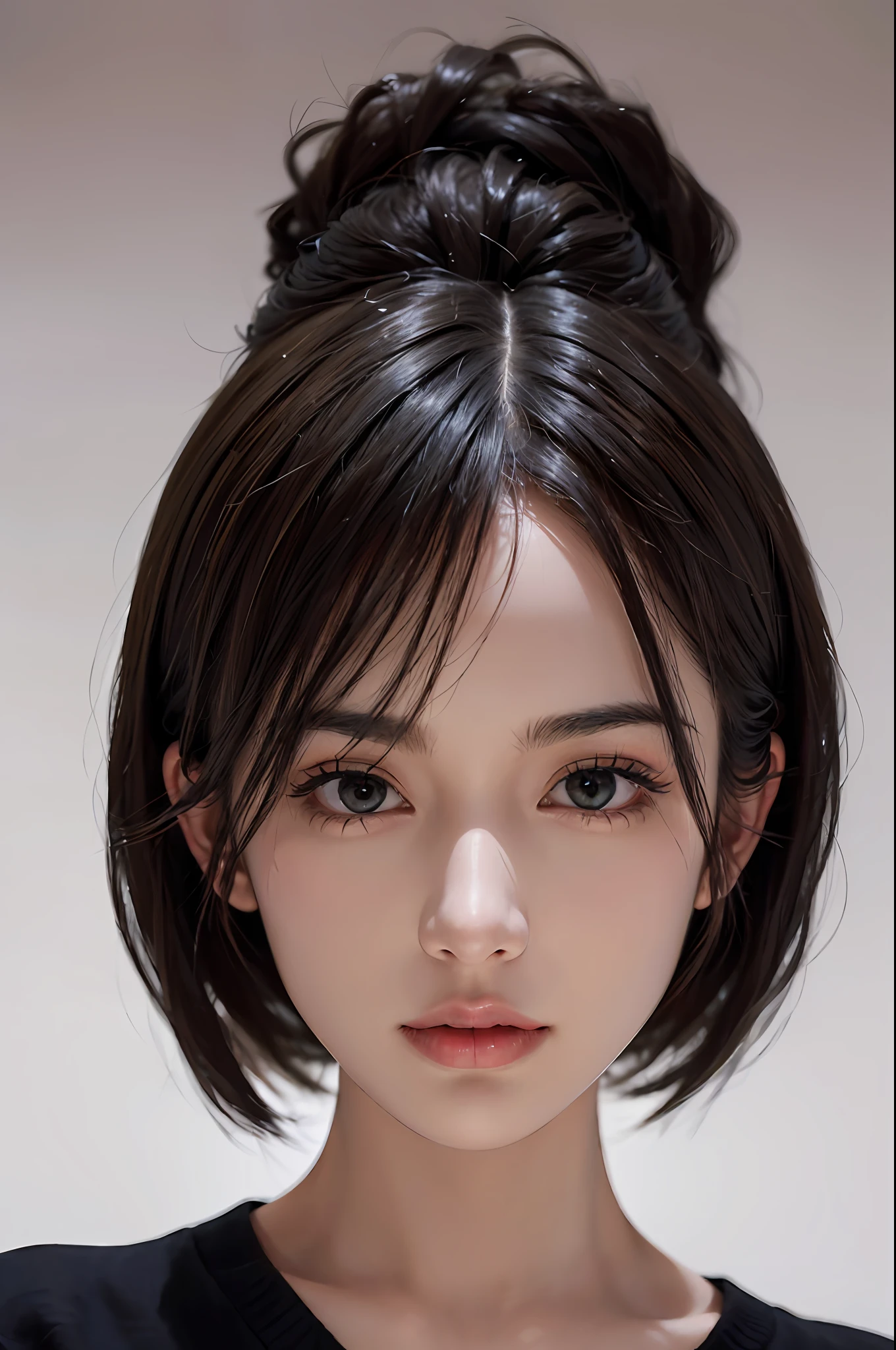 (masterpiece:1.3), (8k, photorealistic, RAW photo, best quality: 1.4), (1girl), beautiful face, (realistic face), (black hair, short hair:1.3), beautiful hairstyle, realistic eyes, beautiful detailed eyes, (realistic skin), beautiful skin, (sweater), absurdres, attractive, ultra high res, ultra realistic, highly detailed, golden ratio