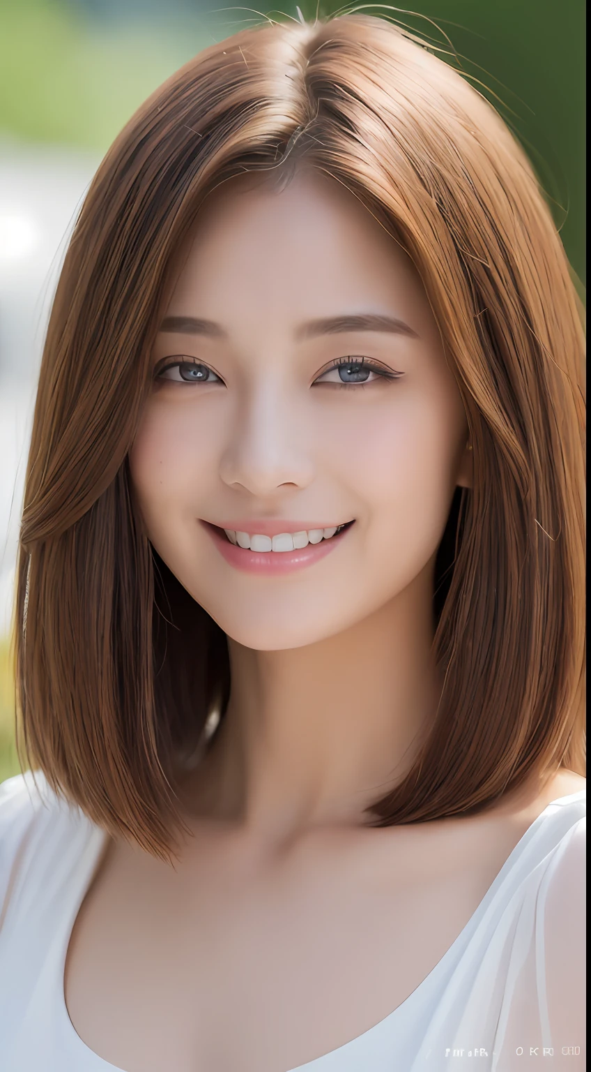 ((top-quality、8K、​masterpiece:1.3))、20 years girl、Slim Abs Beauty:1.3、(Hairstyles Brown Hair Shortcuts、Colossal tits:1.2)、doress:1.1、Super fine face、Delicat eyes、二重まぶた、A smile、Home、Raw photo、Glossy Pose