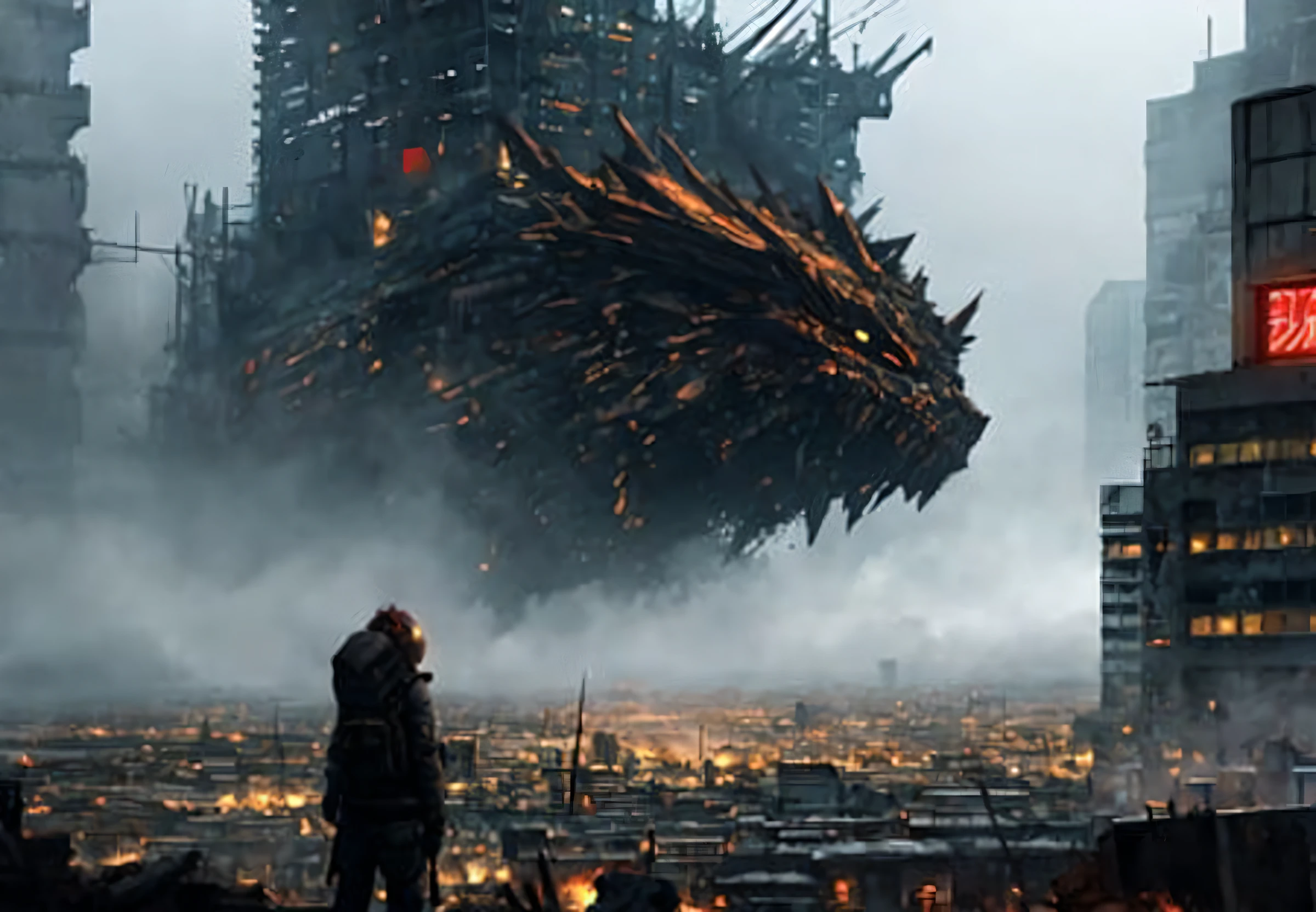 masterpiece, best quality, ultra-detailed, illustration, 1girl, solo, standing, digital art, corruption world, cyberpunk, apocalyptic world, ruined cityscape, smoldering wreckage, toxic clouds, destroyed skyscrapers, neon lights flickering amidst the chaos, surviving protagonist, scavenging for resources, protective gear, gas mask, determined expression, standing atop a pile of rubble, overlooking the devastated city, mutated creatures lurking in the background,
looking at viewer, highres, superb, 8k wallpaper, extremely detailed, intricate, unreal engine 5, volumetric lighting, realistic, realistic lighting, cinematic, 4k, cinematic lighting, 8k, depth of field, 3d, perfect, award-winning, hyper-detailed, photorealistic, ultra realistic, realistic light, hard lighting, intricate details, stop motion, hyperfocus, tonemapping, sharp focus, hyper detailed, detailed eyes, eyes focus, (illustration:1.1), highres, (extremely detailed CG unity 8k wallpaper:1.1), (beautiful face:1.15), (midshot)
(nixeu_soft:0.7), (nixeu_white:0.7), (bo chen lighting), wlop styles, realistic background