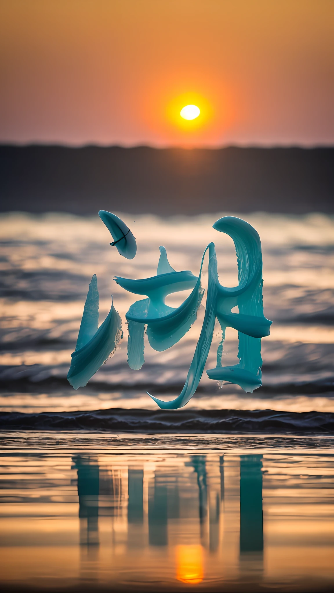 ((Best quality,Masterpiece,Ultra resolution detailed,RAW photo)),landscape,Lake,Sunrise,Blue sky,(wave:1.3),Natural light