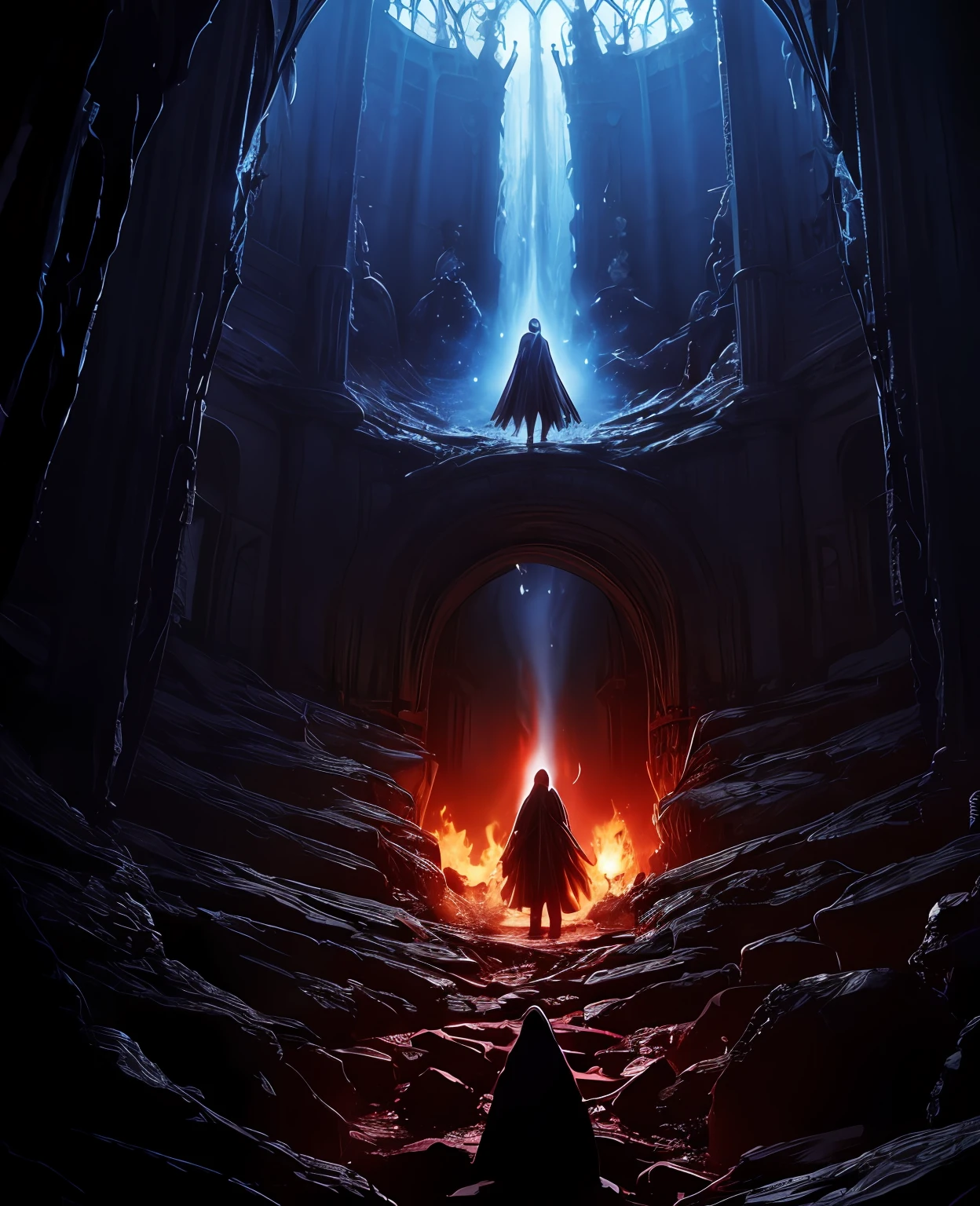 And the kingdom of darkness, Like an abyss in front of you, will not be revealed by earthly beauty. You'll see hell and your childhood. You will forget paradise and your bliss. Depiction of heaven and hell. Sinners in Hell. Angels fly in paradise. life: The meaning of life. death. Death is the end or beginning of something, What we are not given to understand. To be or not to be, that is the question.