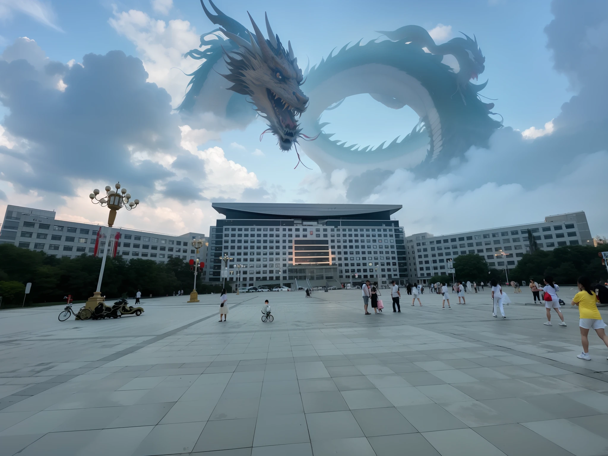Clouds in the shape of a Chinese dragon