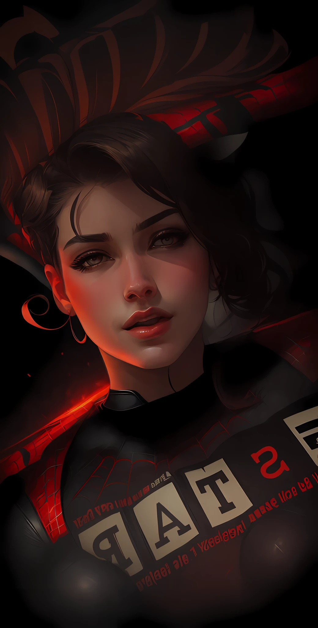 (Award Winning Digital Artwork:1.3) of (Sketch:1.3),(Energetic:1.3) Spidey, EmmaRob,CGSociety,ArtStation,(Saturated:1.3),(close portrait:1.3),(Feminine:1.4),(beautiful:1.4),(attractive:1.3),handsome,calendar pose,perfectly detailed eyes,studio lighting,thematic background