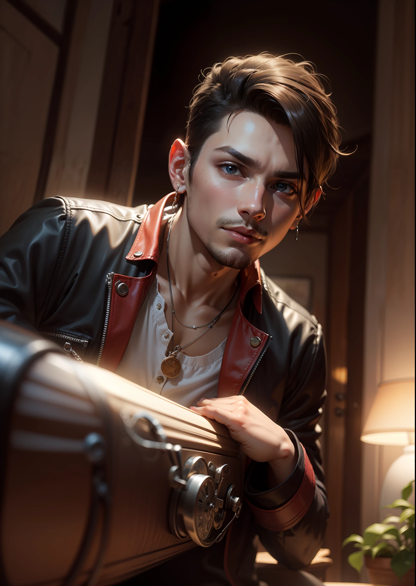Background change face smooth boy lock