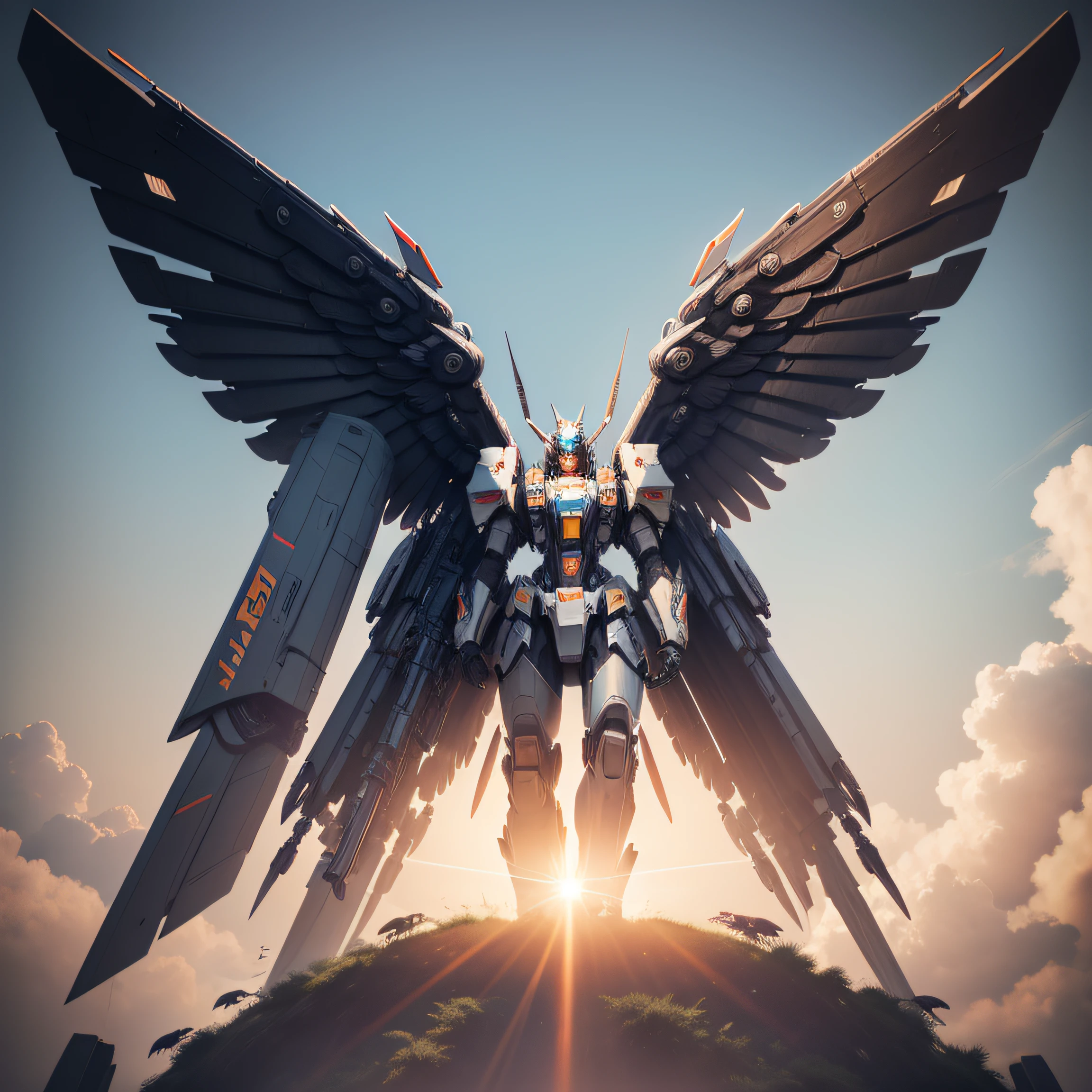 mechs,wings,Cover the sky,