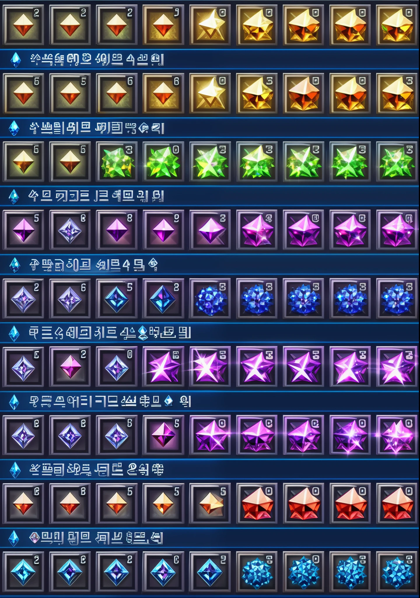 Set of jewelry in different colors on a black background, Game Icon Assets, shiny gems, colored gems, very realistic gemstones, gemstones, gemstones, colorful gems, Infinity Stones, gemstones, gemstones, Gems and treasures, Precious gems, Game Assets, game icon, set of high quality hd sprites, Game UI Asset Design, 2d game asset, Magic items