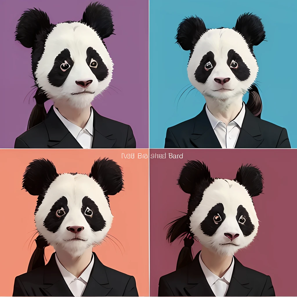Stick figure panda meme,Lots of different expressions,Pandas all have double ponytail braids