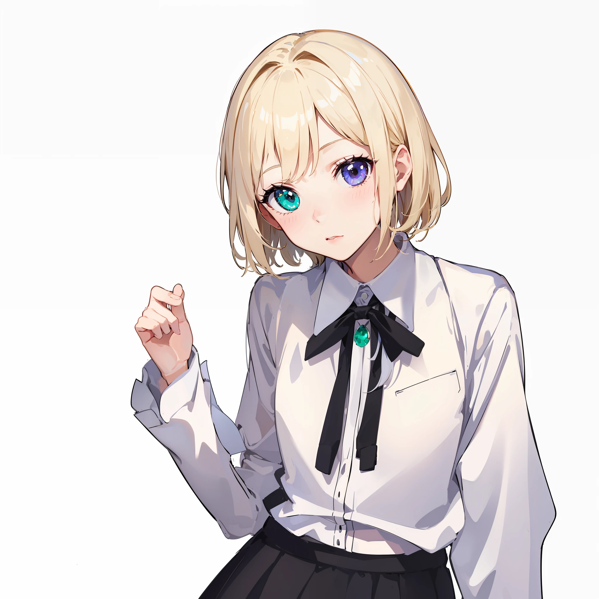 Light blonde/white short hair