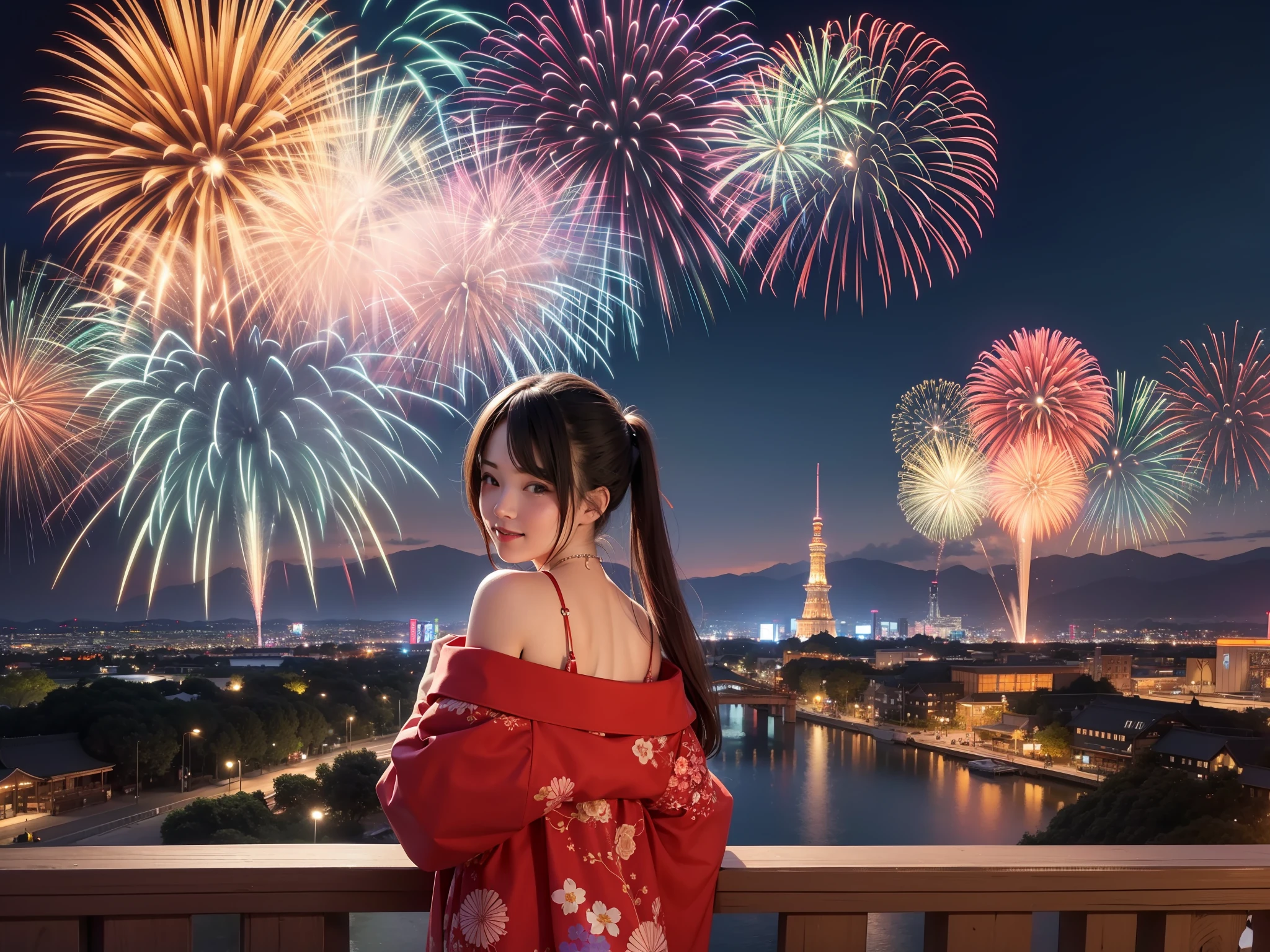 Fireworks Festival、clean、Japan fireworks、An ultra-high picture quality、realisitic、Realistis、Summer Festival Stalls、Superb view