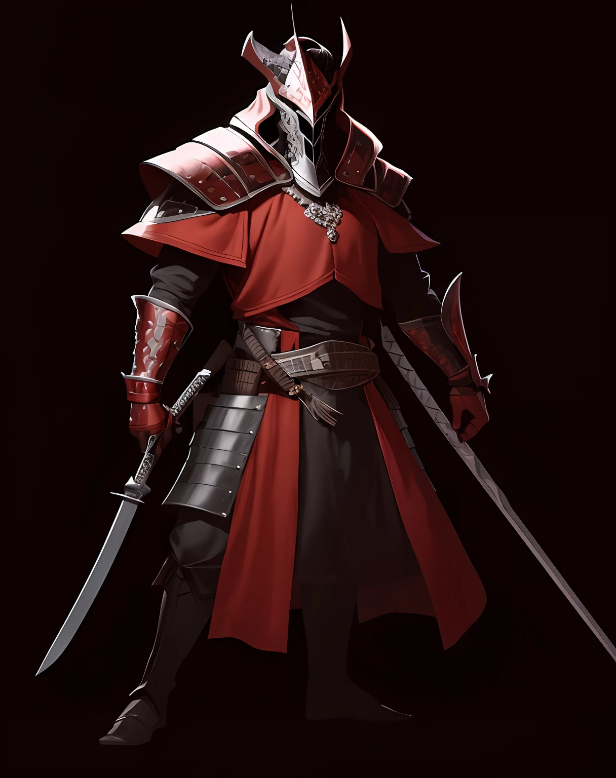 there is a man in armor holding a sword and shield, cavaleiro de sangue, cavaleiro do mal, Benedick Bana, armadura vermelha de sangue, armadura de sombra, cavaleiro blindado em vermelho, assassino sinistro, Ronin, armadura preta e vermelha, gothic knight, Senhor de Cinder, guerreiro das trevas, armadura vermelha, armadura de cor preta e avermelhada, cavaleiro das almas das trevas, espadachim