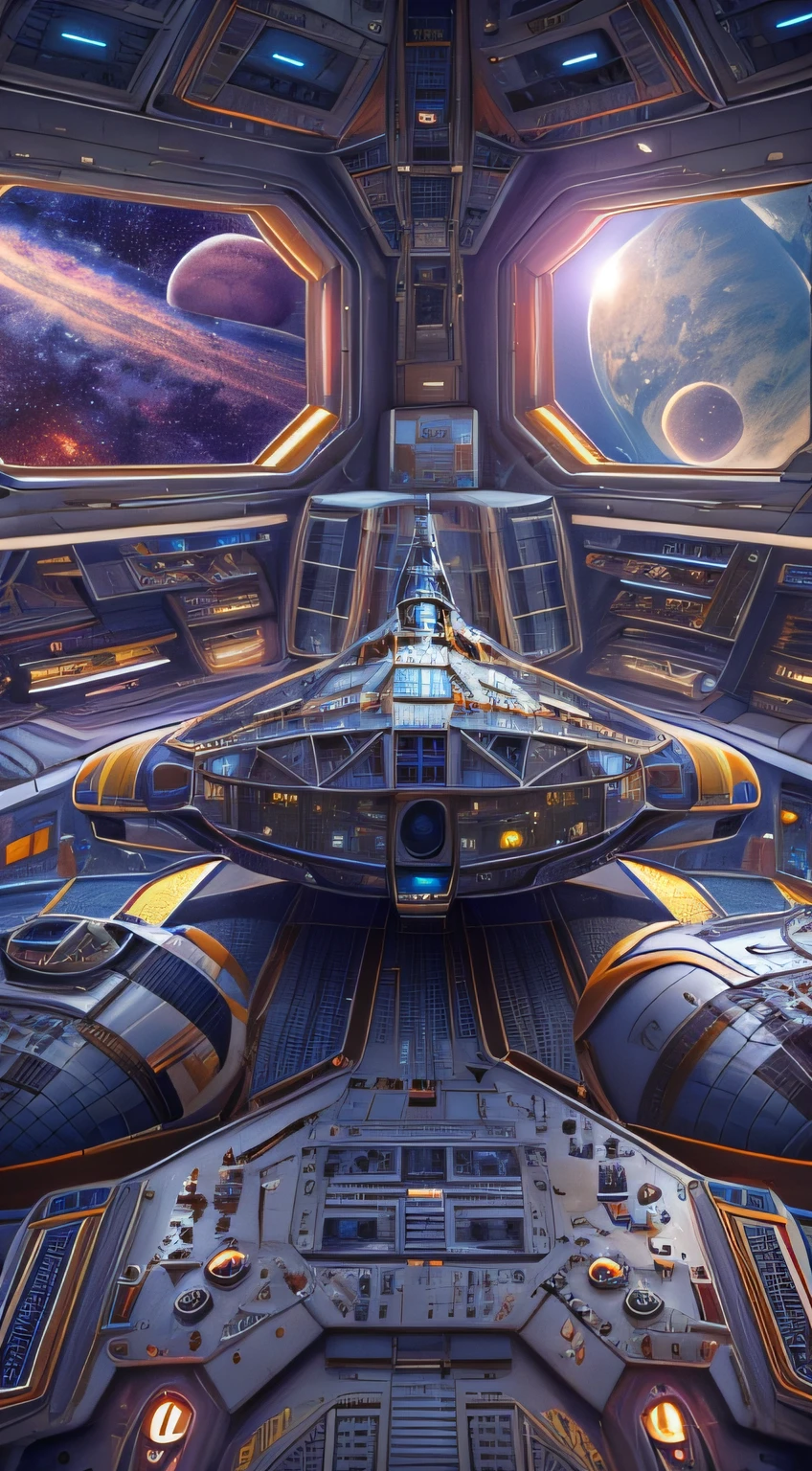 space ship,The future is full of technology,Complex symmetrical structure,Ultra-detailed graphics,glittery,(The spacecraft has a strong metallic sheen:1.3),Cockpit exterior,Medium close-up and close-up,Silvertone,Streamlined,space scene:1.3,(Earth background:1.3),rendering by octane,Ultra photo realsisim,hyper realisitc,A masterpiece of science fiction,Cinematic texture,hyper photorealism,Premium wallpapers,Master masterpieces,offical wallpaper.(Screen Living:1.3),bird's eyes view:1.3