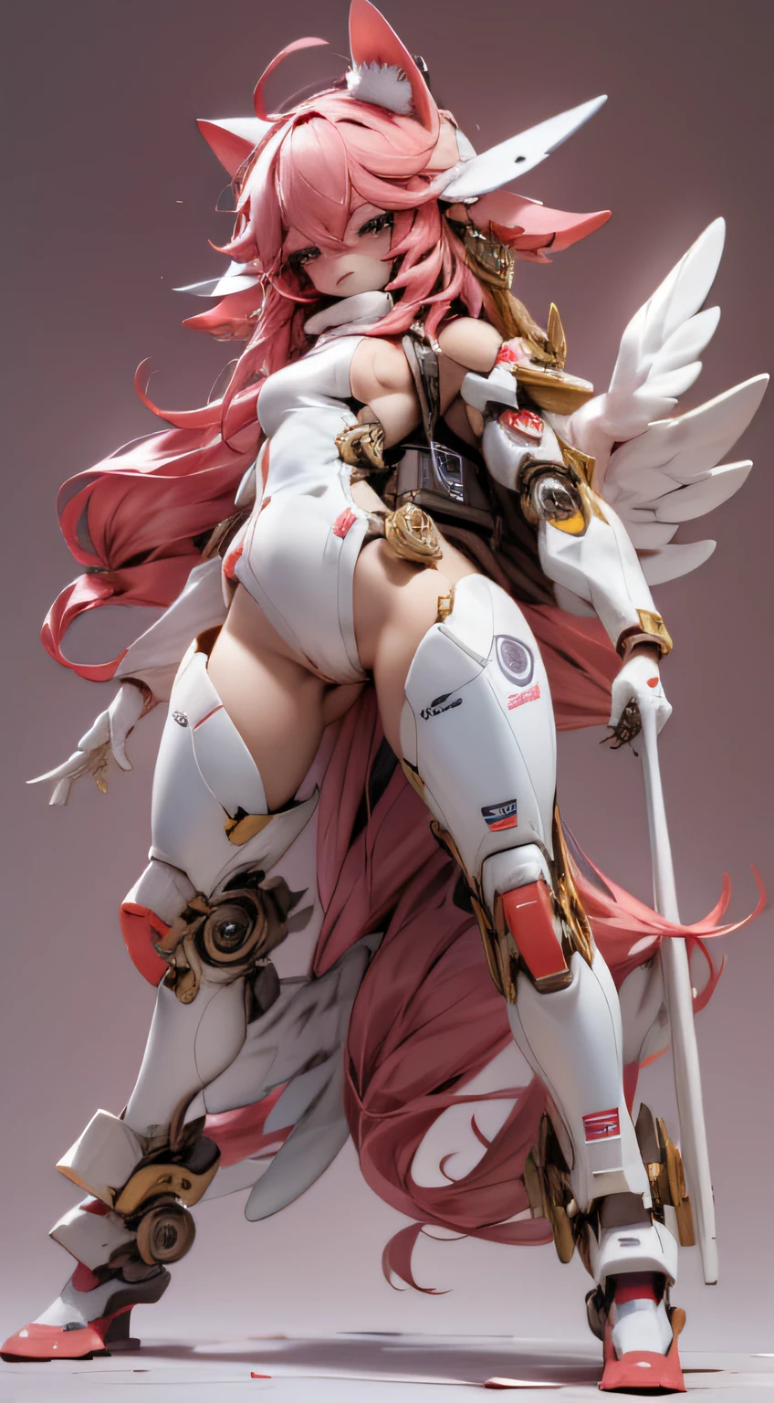 lean, chibi,Full body,Minimake,,Little Dwarf,Nude,Mecha Body,,Mecha legs, My favorite cat ears, ,Mecha Wings