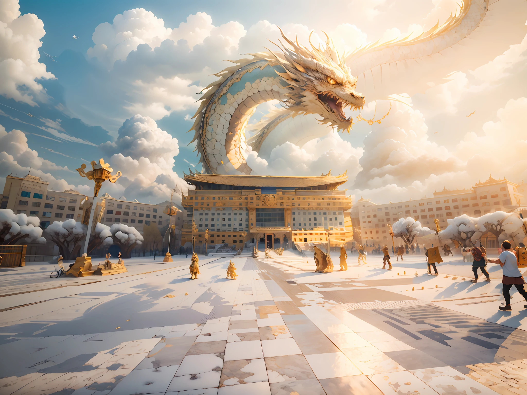 IvoryGoldAI，There are Chinese dragons in the sky