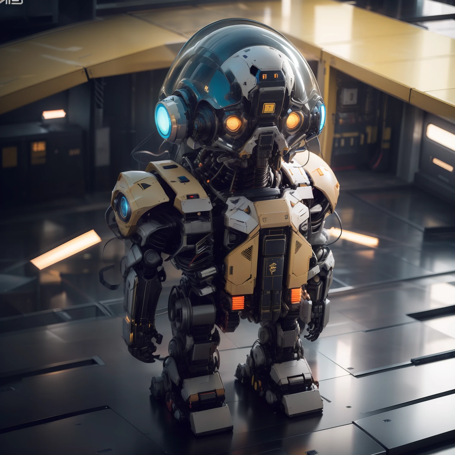 "robot, ultra detalhado, full body, cores vibrantes ,isometric view, vista perspectiva, full body, raios cinza e fogo, moderno e futurista.", fundo cinza desfocado, isometric view, vista perspectiva, full body