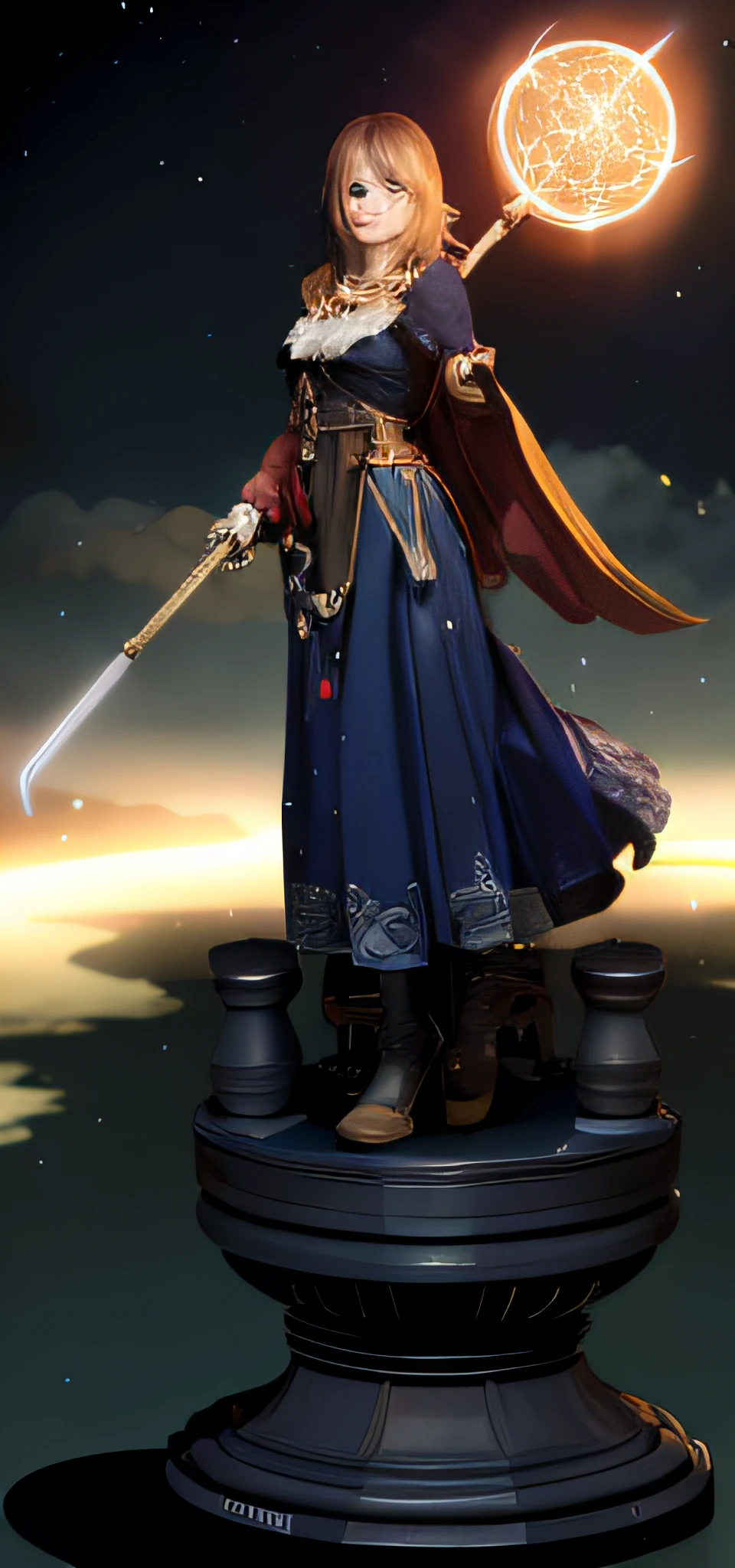 A beautiful witch,Take the staff,Stand on the altar