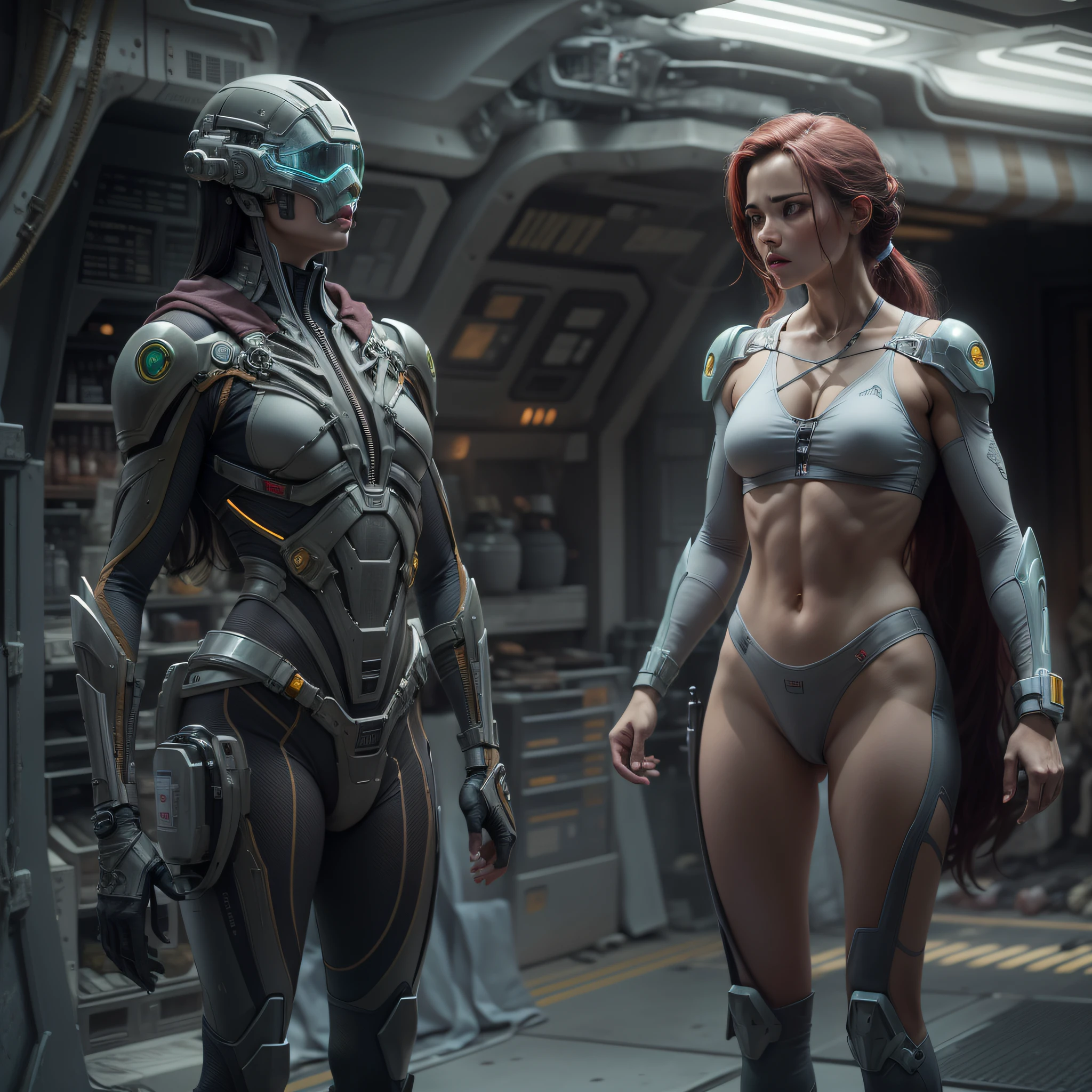 basado_en_la_pelicula_prometheus__mujer_perteneciente_a_la_tripulacion_de_la_spacecraft_prometheus__cintura_delgada_y_caderas_gruesas___abdominales y piermas musculosas. atacada por xenoform