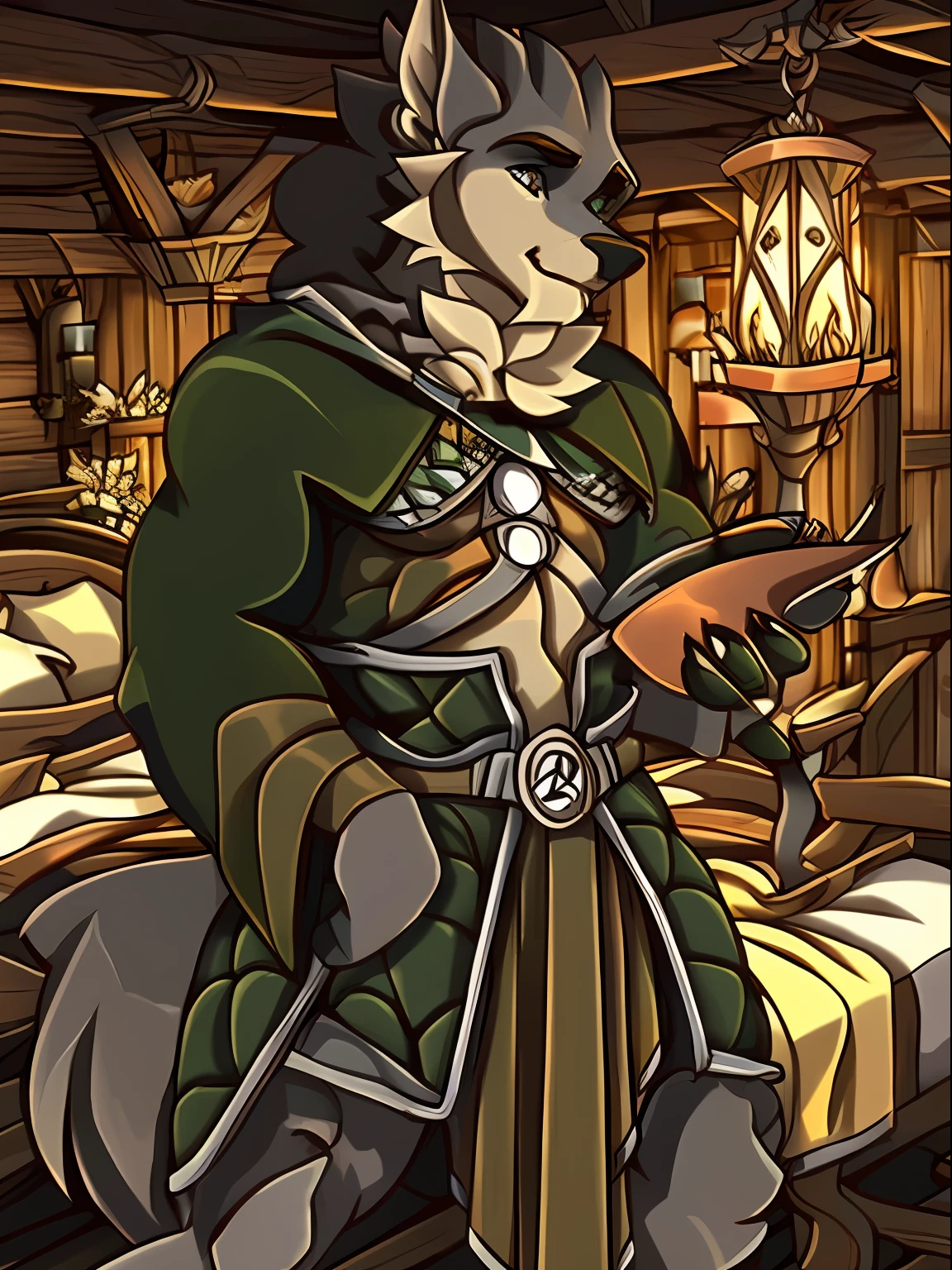 Male alpha wolf in front of bed in wooden house, Nachttisch mit Lavendel, Schwarze Haut, silver tattoo, Mond-Tattoo auf der Brust, Blaue Pupillen, (schwarzer Lendenschurz: 1.3), verbindlich, vor , (Erektion: 1.4), (large balls and scabbard: 1.5), bodily fluids, Traumhintergrund, Freundlichkeit, ((shy facial expression)), smil, flush, Unendliches Licht, Herrlicher Sonnenuntergangshintergrund, Oktan-Rendering, Beautiful features, beautiful delicate eyes, Komplexe Haut, detailliertes Gesicht, Perfektes Hautbild, Extreme Detailgenauigkeit, Ganzkörpersicht, Filmische Beleuchtung, Professionelle Beleuchtung, Mitte, Blick in die Kamera, 8K,FESTPLATTE,extreme quality, Fotografieren mit Hasselblad X1D-50, Maximale Brennweite, Depth of field, Perfekte Beleuchtung, Lichtteilchen, (best quality), (Meisterwerk), (Ultra-detailliert), Scharfer Fokus, Lichtteilchen, (gegabelte Taille), stehend, Meisterwerk, Lolicloth, Lendenschurz, Genitalflüssigkeit horny