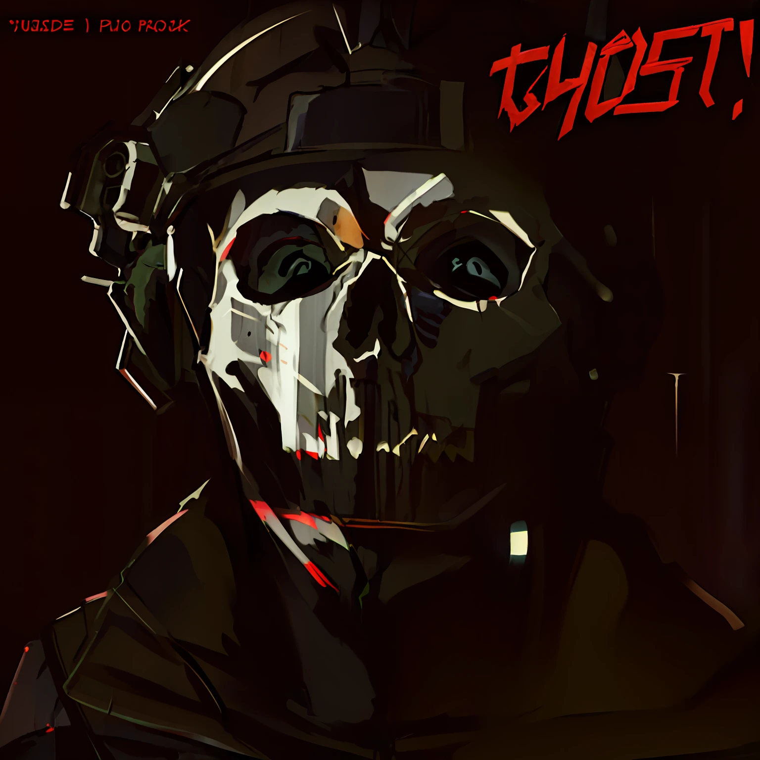 There is a skull wearing a helmet and a hoodie, ghost, Ghost mask, ghosts theme, Ghostpunk, [ horror game ], ghoul, ((skull)), ( ( ( Skeleton ) ) ), Phantom, Ghost Rider, Fan art, funny faces, Dust, helghast, [ Digital art ]!!, Ghosts in machines, profile shot, Creepy!!, skull