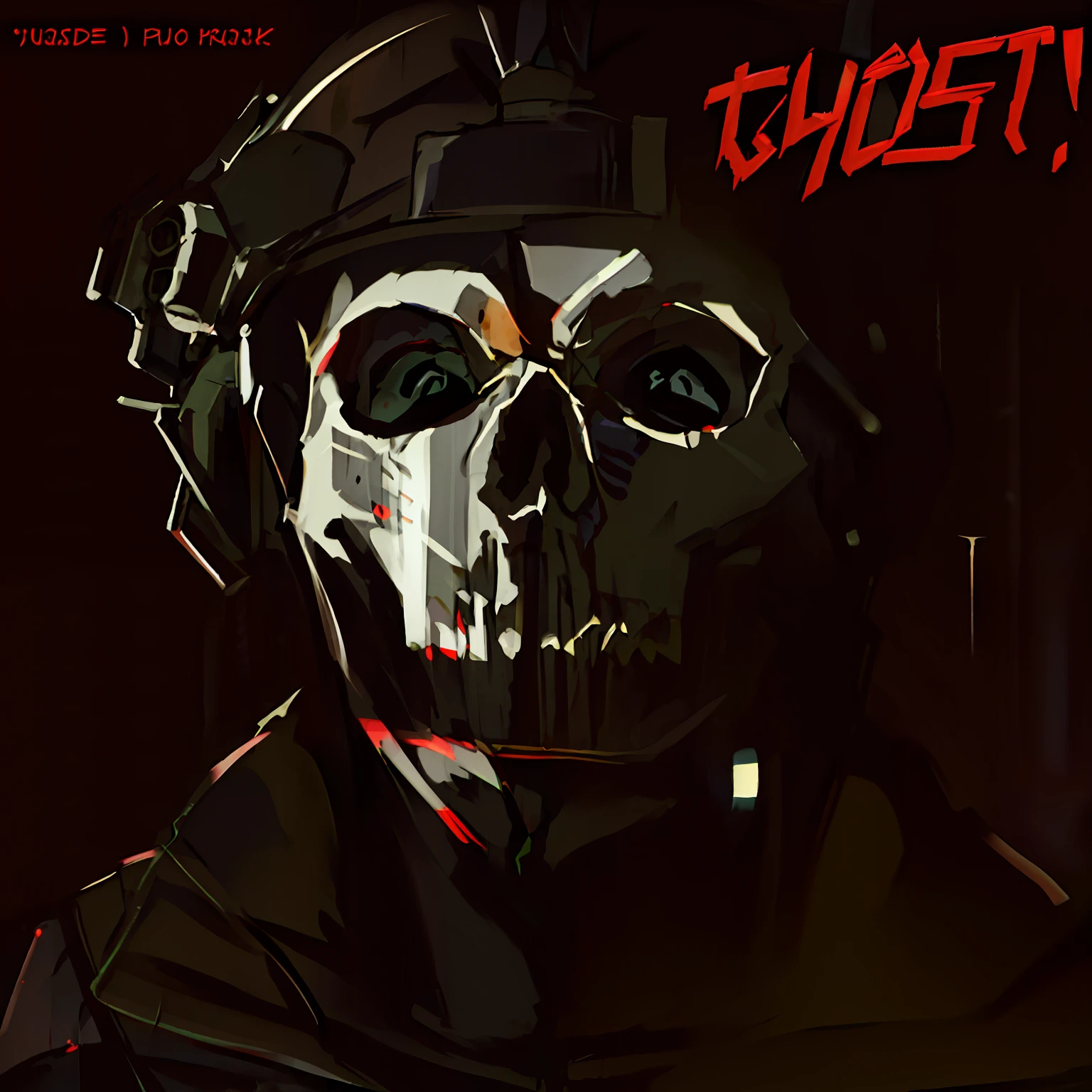 There is a skull wearing a helmet and a hoodie, ghost, Ghost mask, ghosts theme, Ghostpunk, [ horror game ], ghoul, ((skull)), ( ( ( Skeleton ) ) ), Phantom, Ghost Rider, Fan art, funny faces, Dust, helghast, [ Digital art ]!!, Ghosts in machines, profile shot, Creepy!!, skull