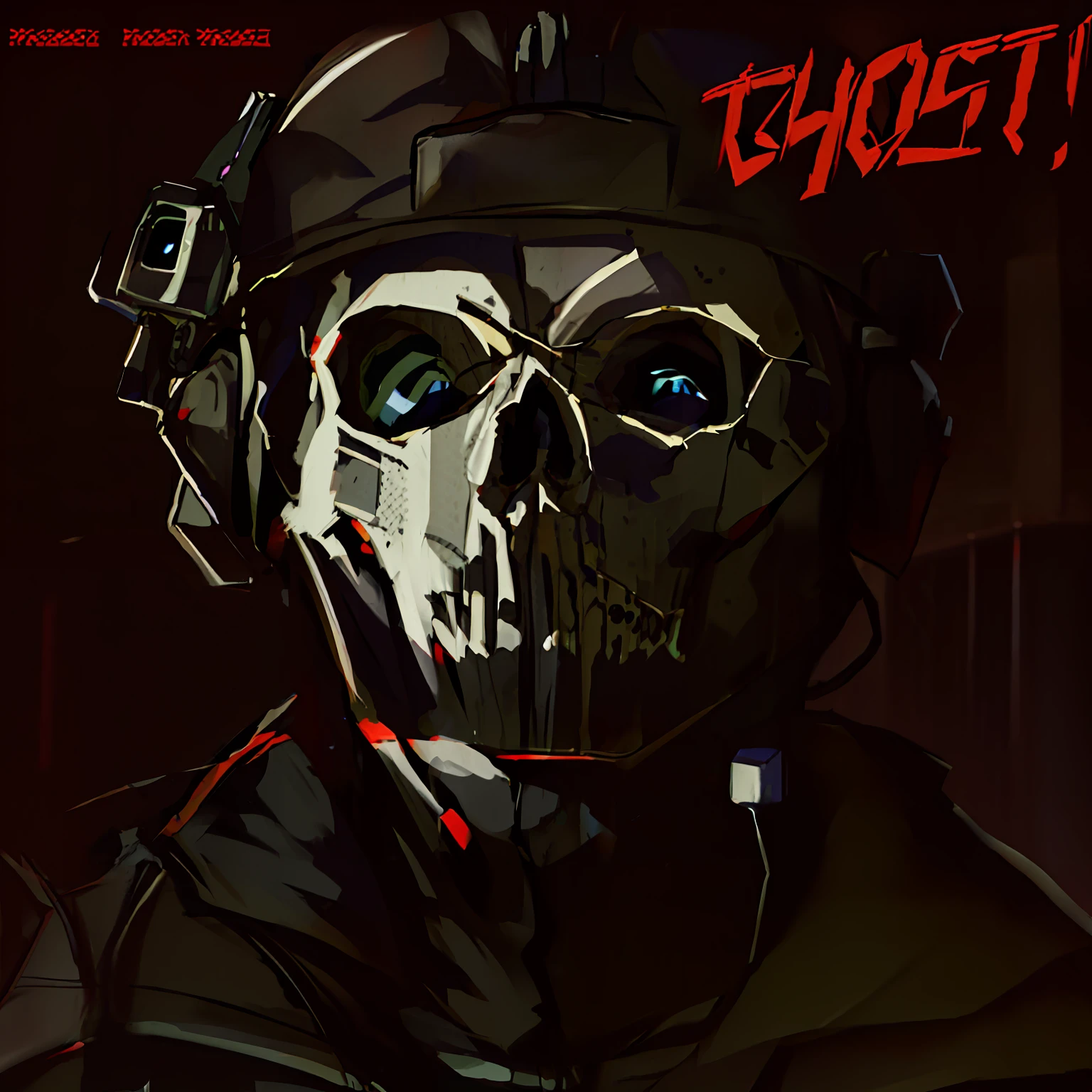 There is a skull wearing a helmet and a hoodie, ghost, Ghost mask, ghosts theme, Ghostpunk, [ horror game ], ghoul, ((skull)), ( ( ( Skeleton ) ) ), Phantom, Ghost Rider, Fan art, funny faces, Dust, helghast, [ Digital art ]!!, Ghosts in machines, profile shot, Creepy!!, skull