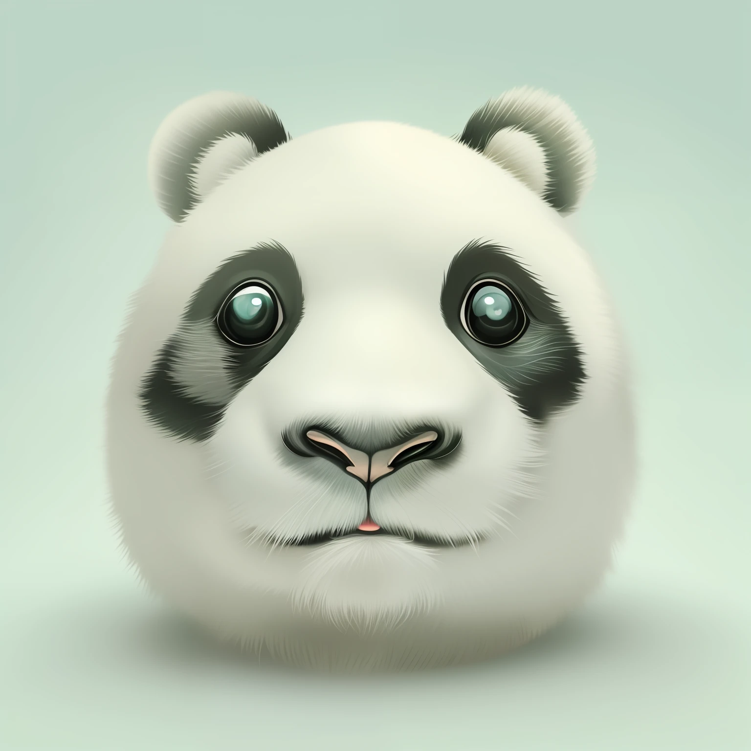 A panda，planar，pandas，، simple，Can be used as a logo，white backgrounid，adolable