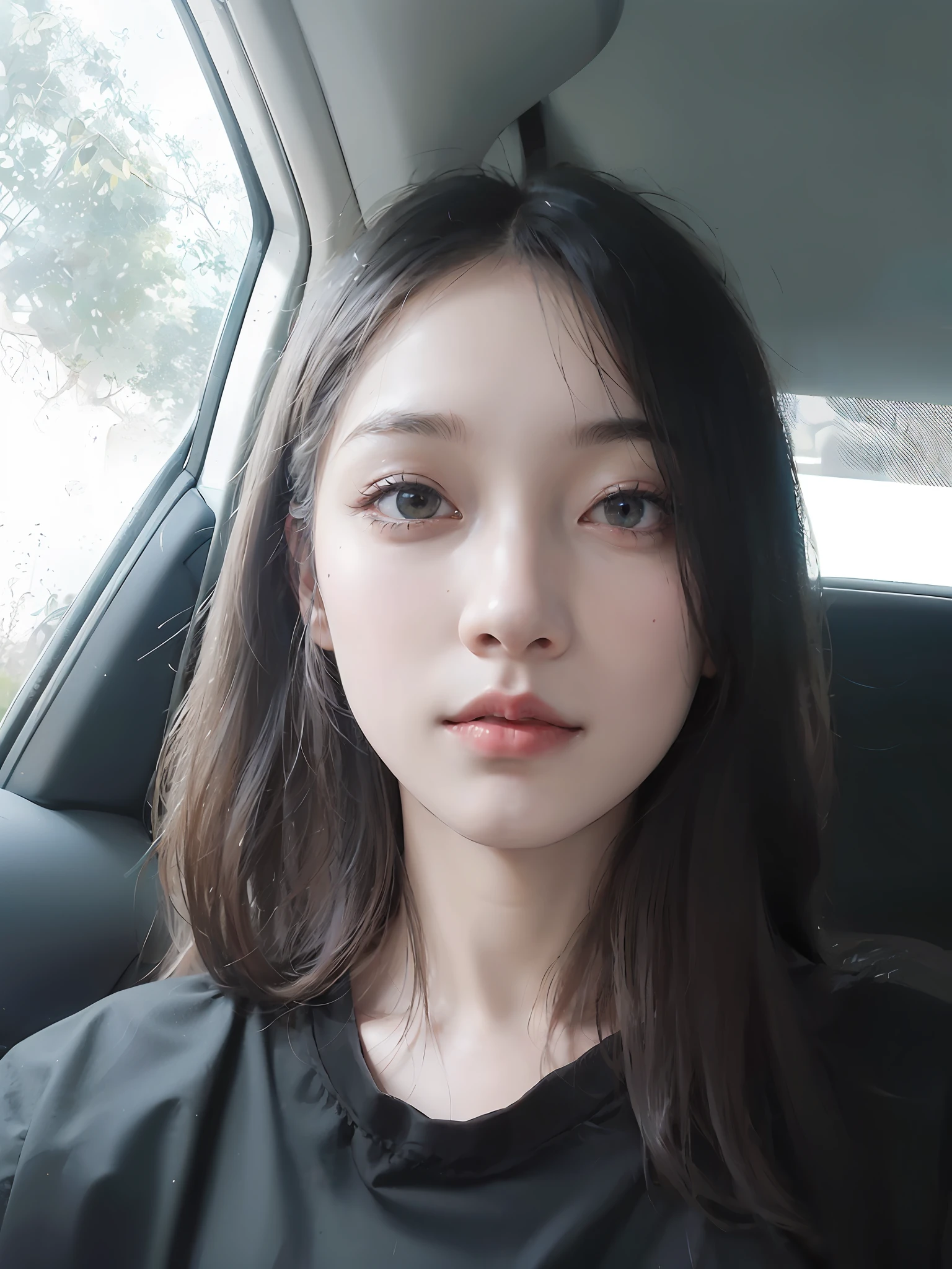 A 23-year-old woman,(high-top fade:1.3),long whitr hair,dark themes,soothing tones,pastel colour,hight contrast,(Natural skin texture,ultra-realistic realism,the soft light,Sharp),