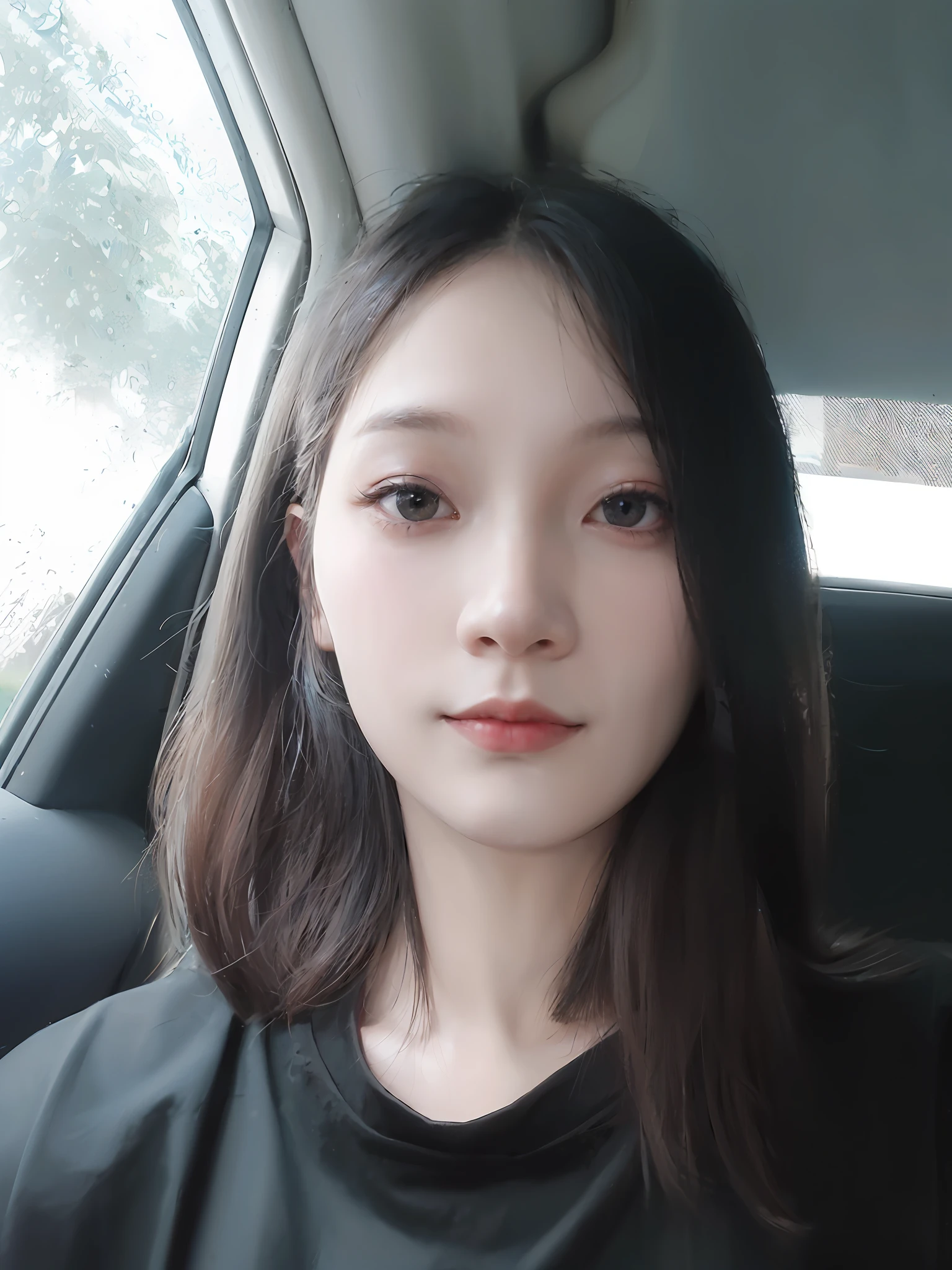 A 23-year-old woman,(high-top fade:1.3),long whitr hair,dark themes,soothing tones,pastel colour,hight contrast,(Natural skin texture,ultra-realistic realism,the soft light,Sharp),