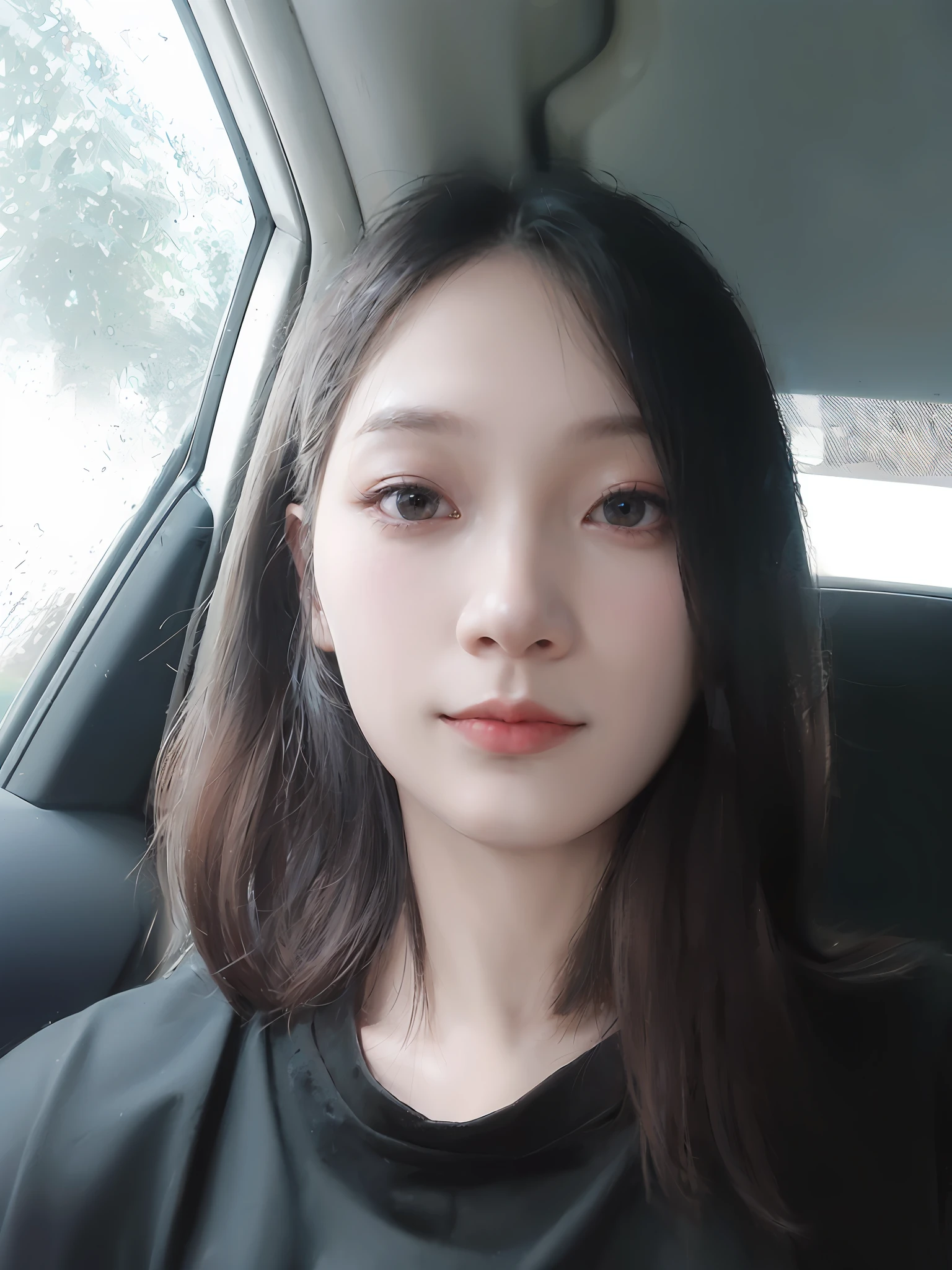 A 23-year-old woman，（high-top fade：1.3），long whitr hair，dark themes，soothing tones，pastel colour，hight contrast，（Natural skin texture，ultra-realistic realism，the soft light，Sharp），