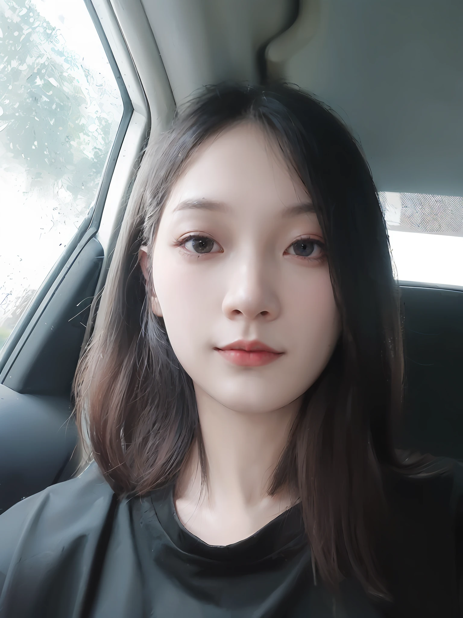 A 23-year-old woman,(high-top fade:1.3),long whitr hair,dark themes,soothing tones,pastel colour,hight contrast,(Natural skin texture,ultra-realistic realism,the soft light,Sharp),