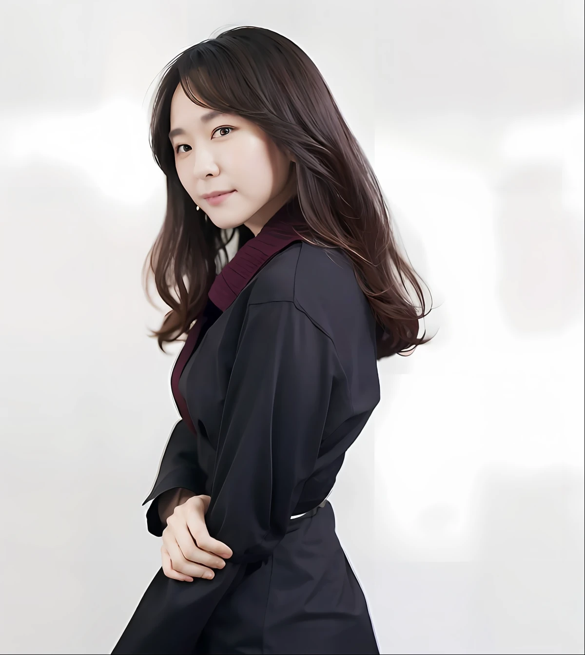 There was a middle-aged mature woman in a black professional outfit holding a black file bag, Frontal 45 degrees,xintong chen, wenfei ye, Zhang Wanting, Li Zixin, author li zhang, Gemma Chen, inspired by Cheng Jiasui, Zhang Pengzhen, wei wang, Jackie Tsai style, full-body xianxia, Yun Ling, xision wu, lulu chen, Chen Zezhou