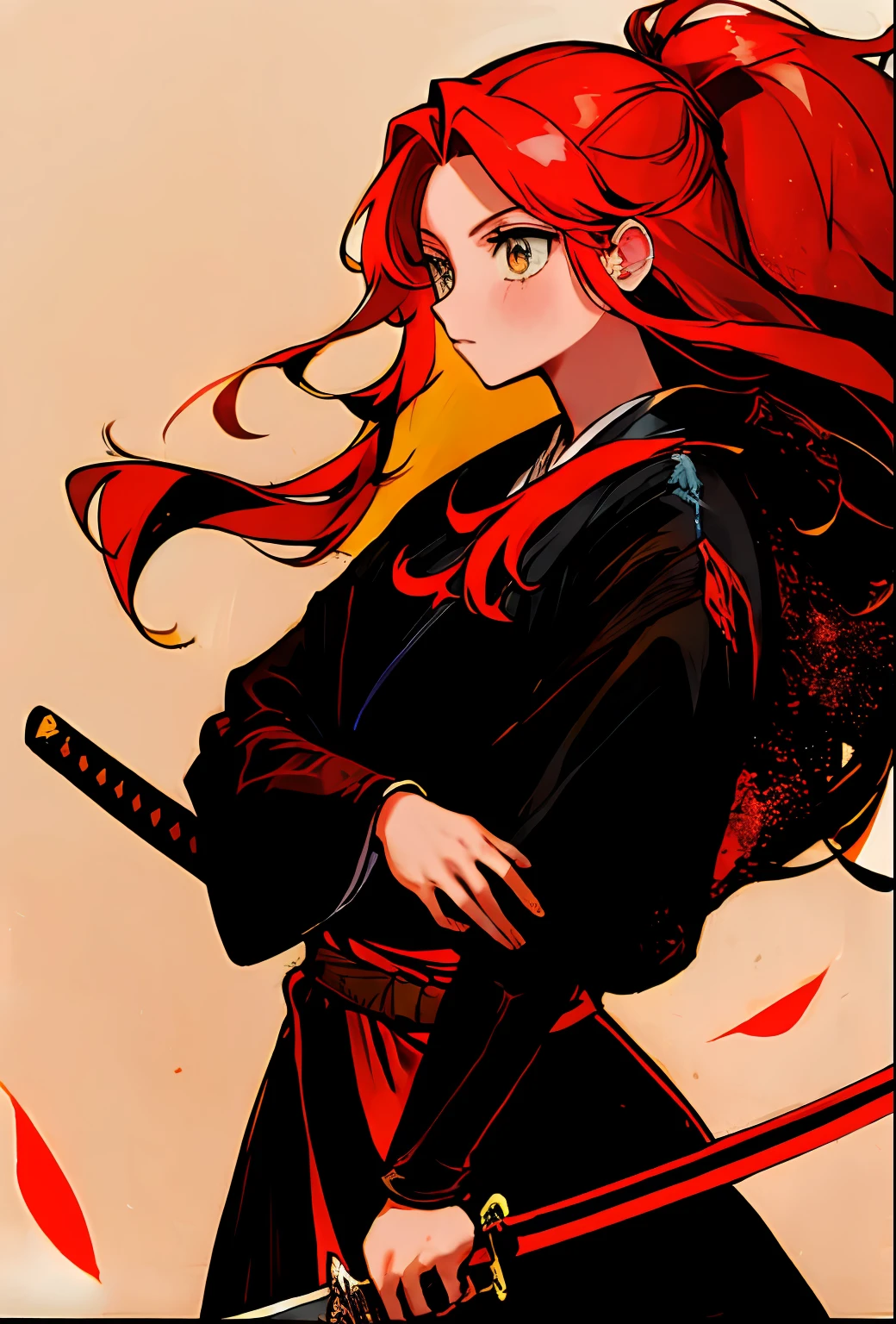 Red-haired, Long-haired, Swordsman