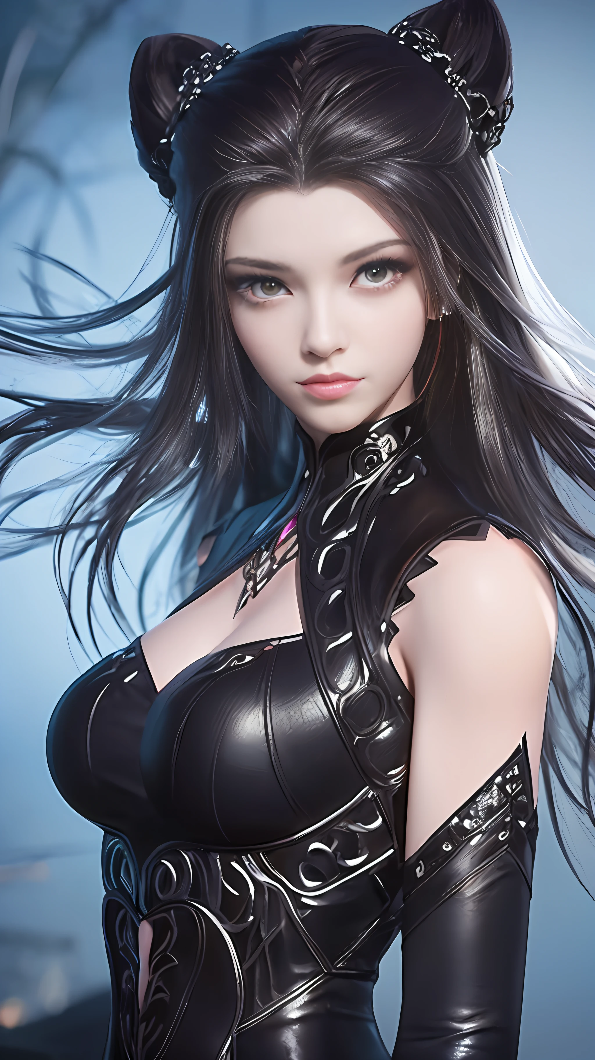 a close up of a woman with a black dress and a black top, 8K high quality detailed art, 3 D rendering character art 8 K, Smooth anime CG art, beautiful and seductive anime woman, photorealistic anime girl rendering, seductive anime girls, 2. 5 D CGI anime fantasy artwork, by Yang J, 4k highly detailed digital art, epic exquisite  character art