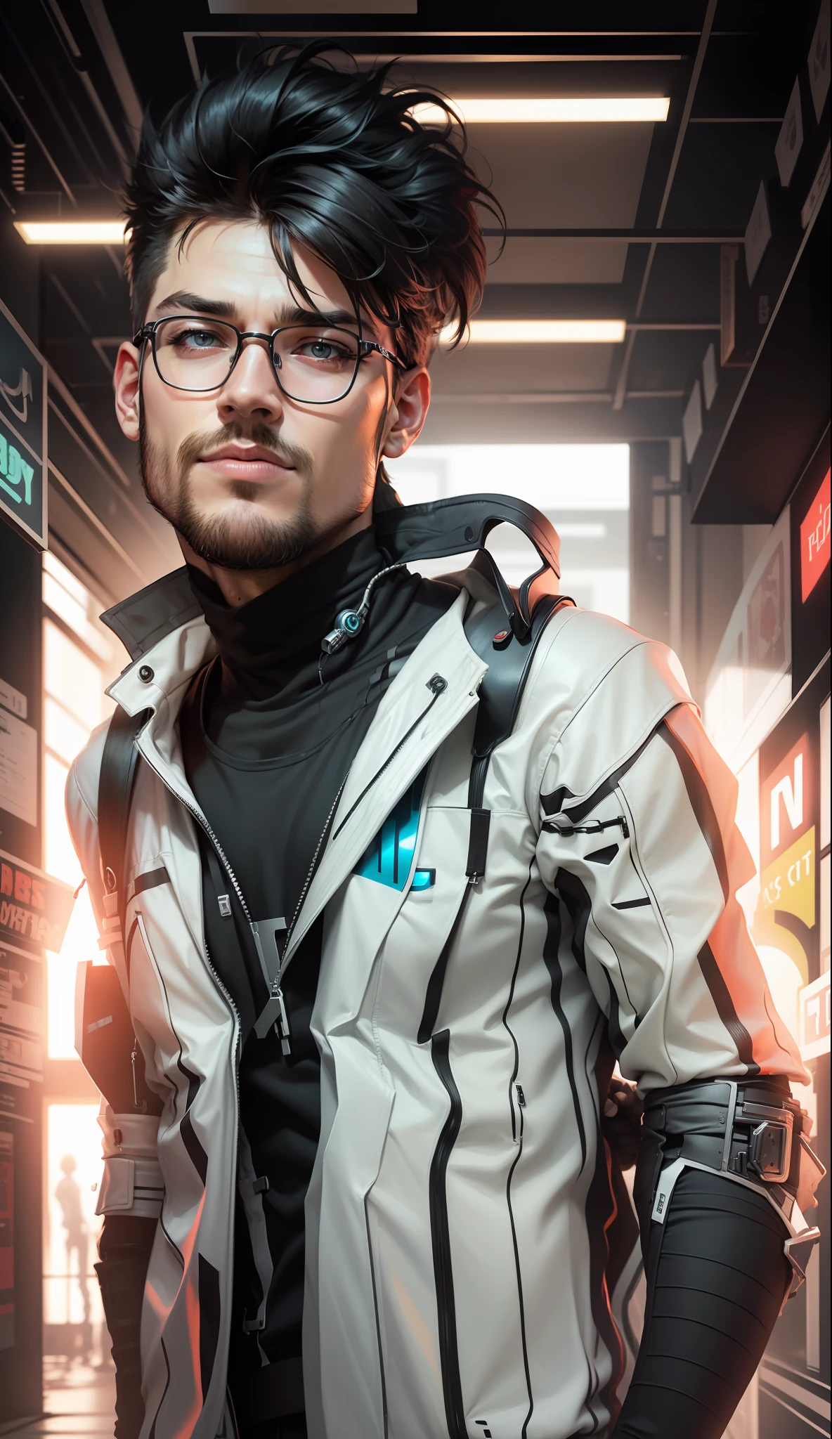 Change background cyberpunk handsome